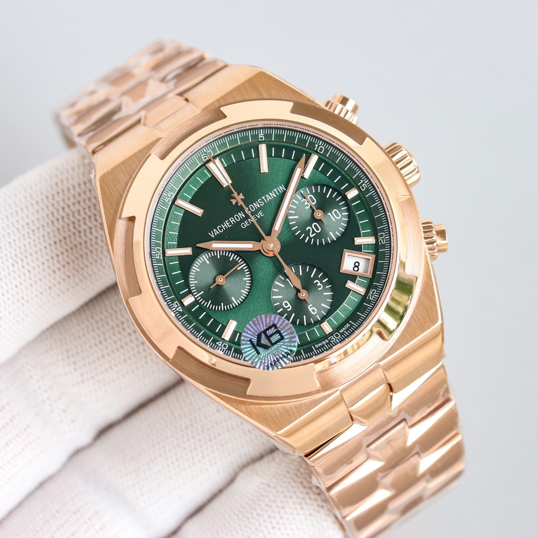 Fake Vacheron Constantin Replica Watch Overseas chronograph 42.5 MM PINK GOLD 5520V/210R-B966 TWF(1:1 replica)