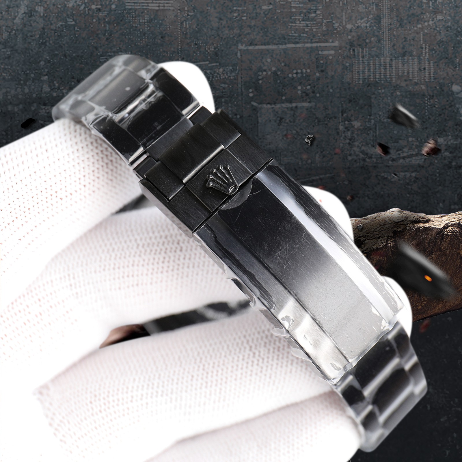 ROLEX Rolex Customized Submariner-Diamond Dial-Carbon Fiber Bezel-Black Gold(1:1 replica)