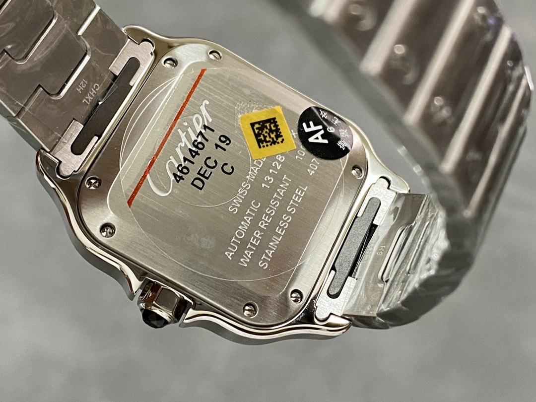 Fake Cartier watch Santos medium model Manufacture mechanical movement Steel Silver Dial WSSA0029 AF(1:1 replica)