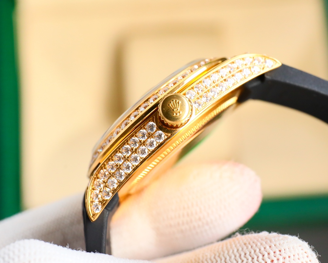 Rolex Logbook Full Luxury-Roman Diamond Dial-18k Nano-Technology 41MM-Golden(1:1 replica)