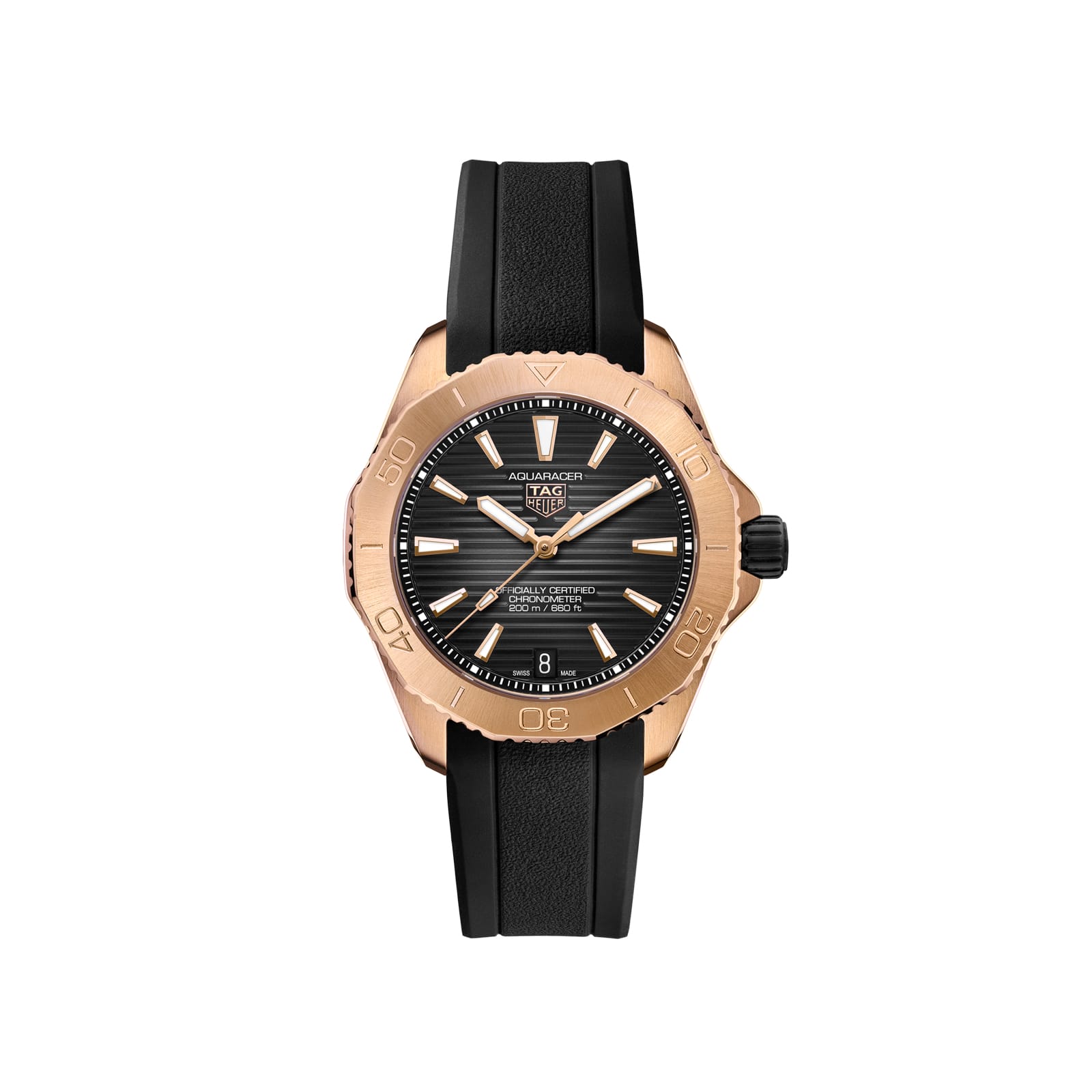 TAG Heuer Replica Watch Aquaracer Professional 200 Date Automatic 40 mm 18K 5N Solid Rose Gold(1:1 replica)