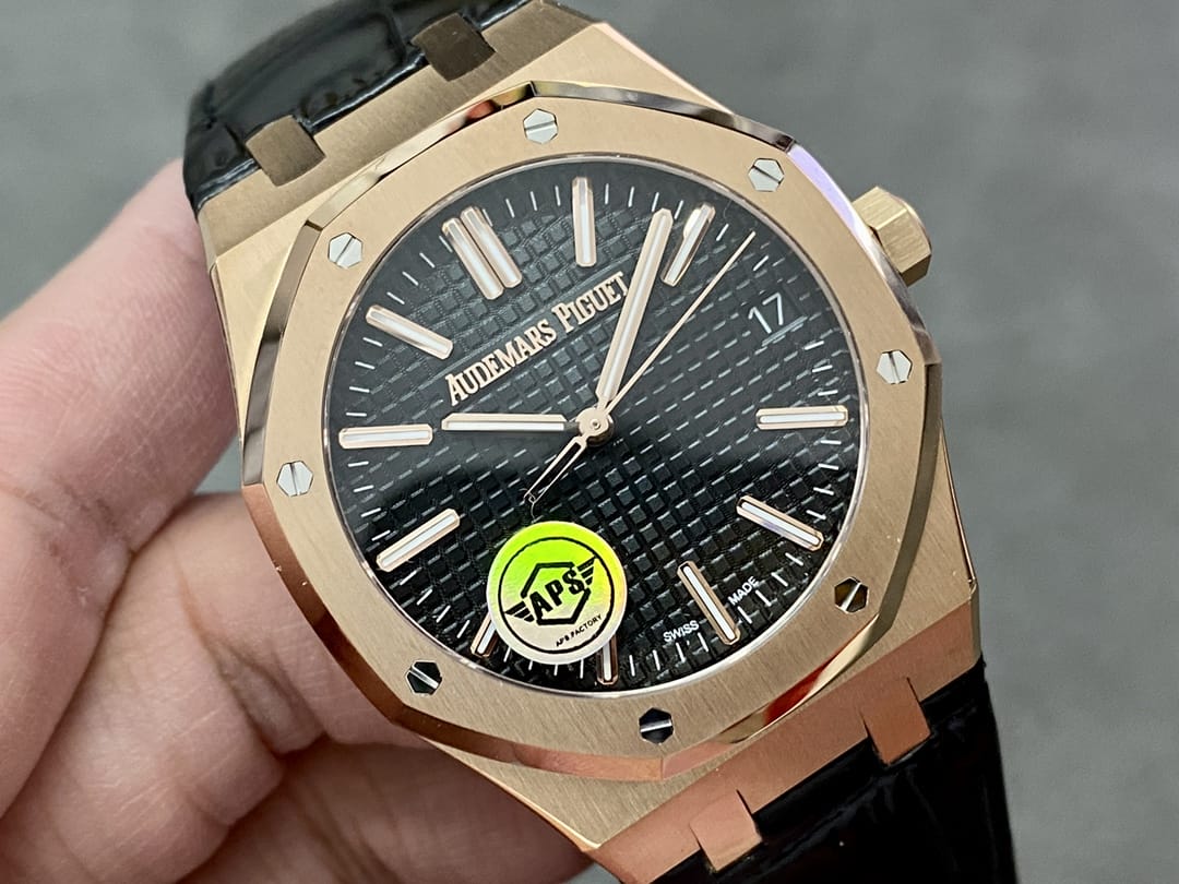 Audemars Piguet Replica AP Watch Royal Oak 41mm Rose Gold Black Dial 15510OR.OO.D002CR.02-APS(1:1 replica)