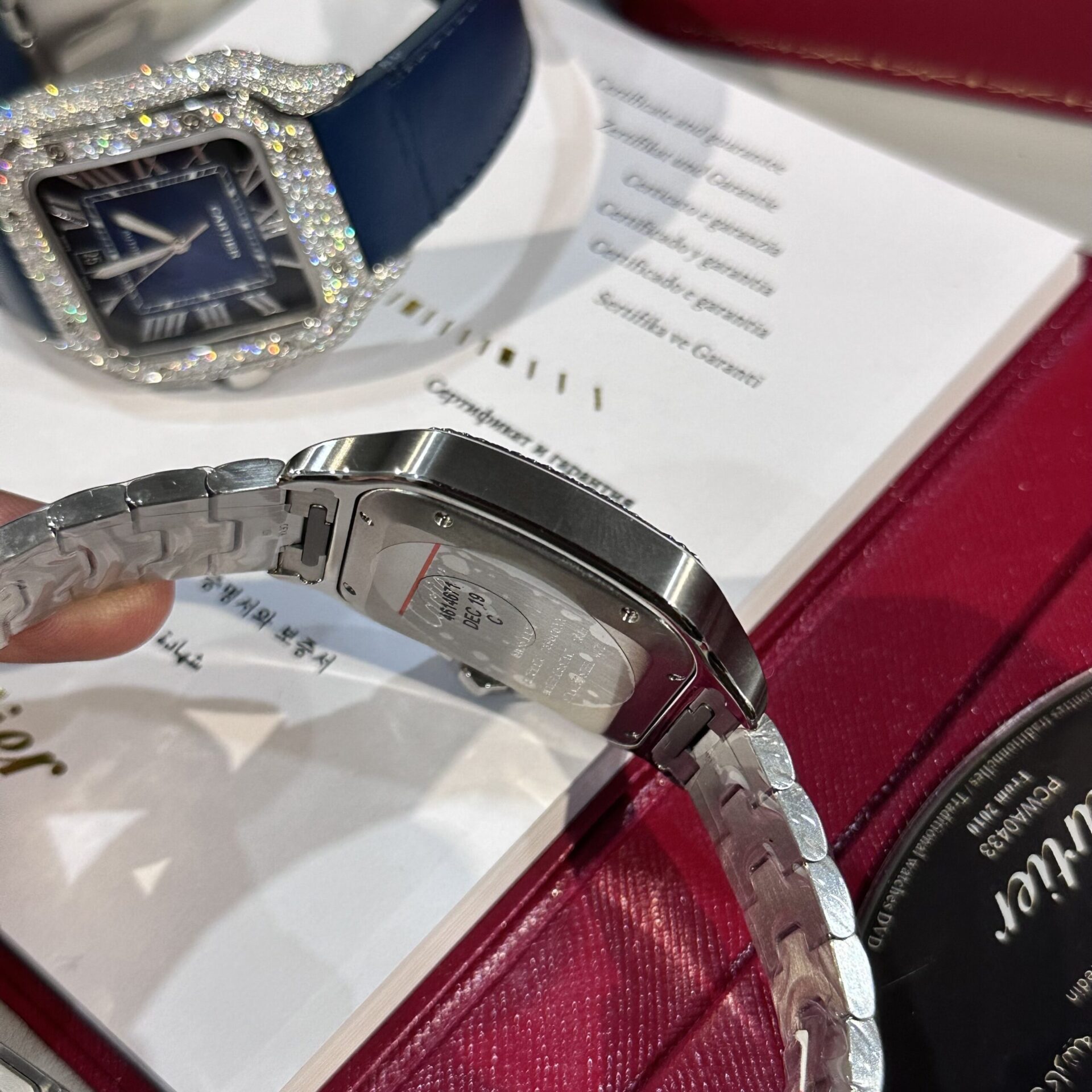 Cartier Replica Watch Santos Custom Moissanite Diamonds BV Factory 39.8mm