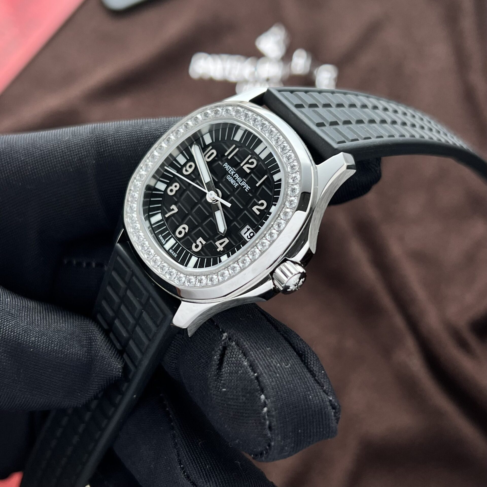 Patek Philippe Clone Watch Aquanaut 5067 Black Dial Rubber Strap PPF Factory 35.6mm