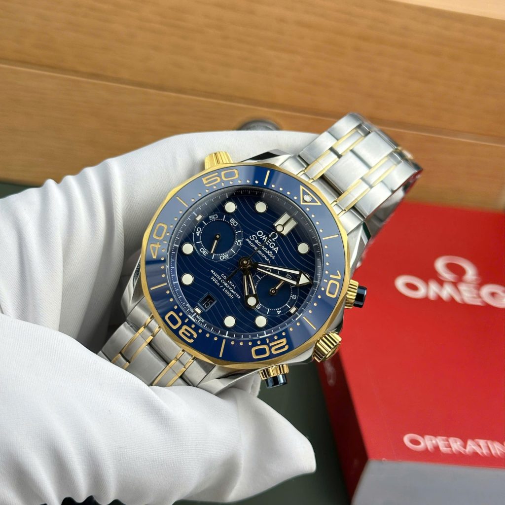 Omega Best Copies Watch Seamaster Diver 300M Chronograph Dial Blue N1 Factory 44mm