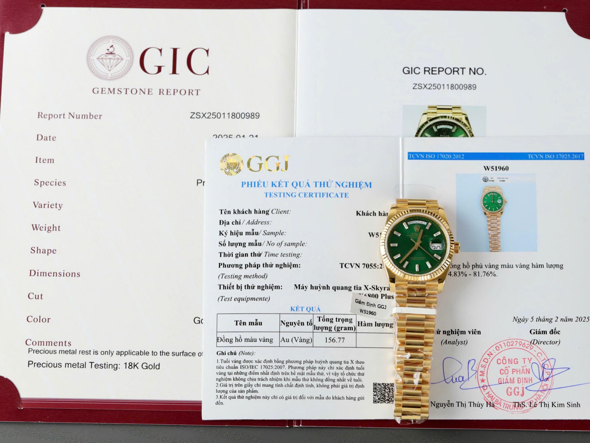 Rolex Day-Date Dial Green Copies Watch Weight 160gram Custom Gold Wrapped 36mm