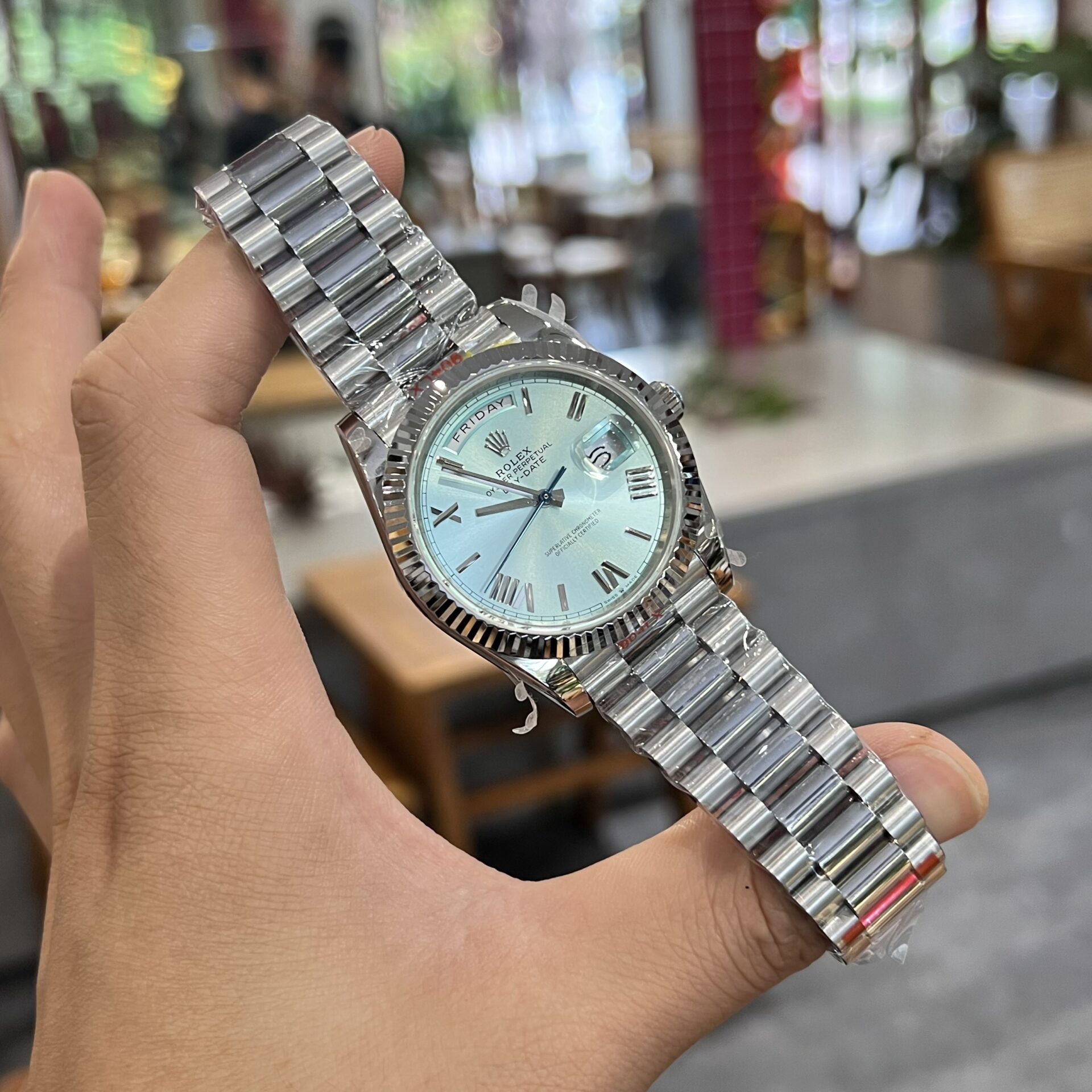 Rolex Day-Date 228236 Replica 1:1 Watch Ice Blue Dial GM Factory 40mm