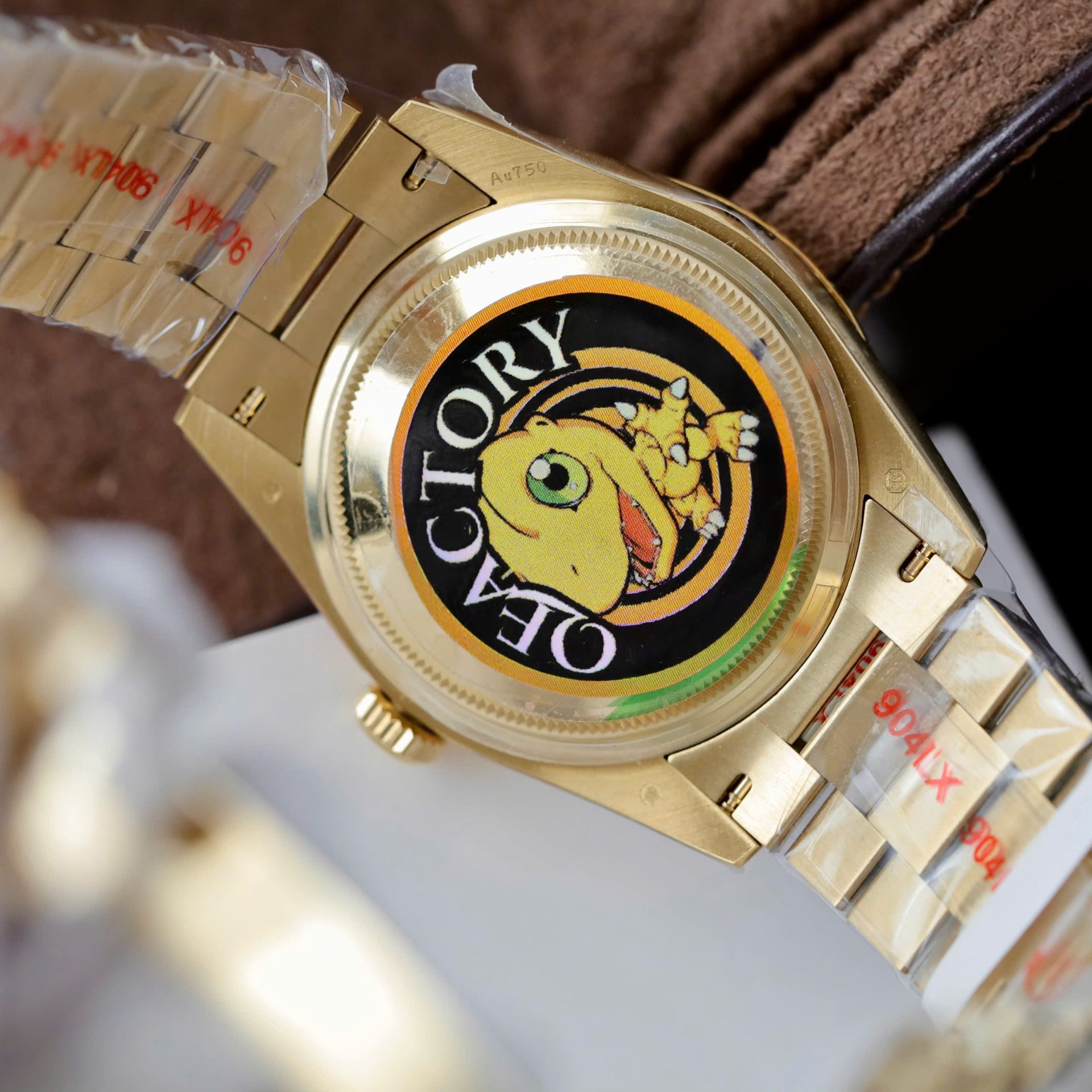 Rolex Day-Date Best Copies Watch 18K Gold Wrapped + Moissanite Diamonds Weight 159Gram QF 36mm