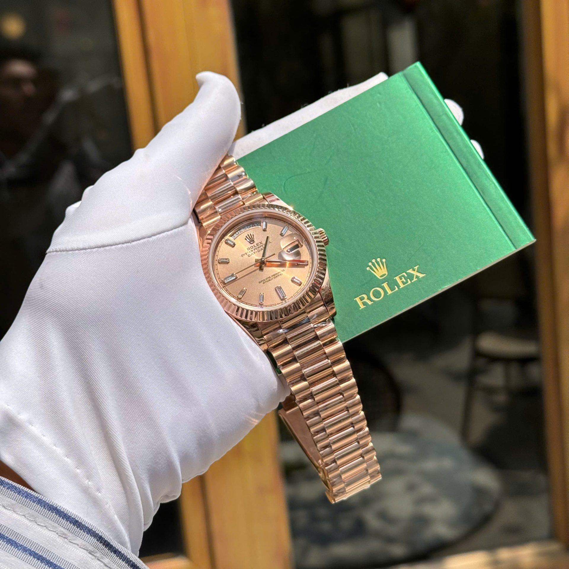 Rolex Day-Date 228235 Gold Wrapped Replica Watch 176 Grams GM Factory 40mm