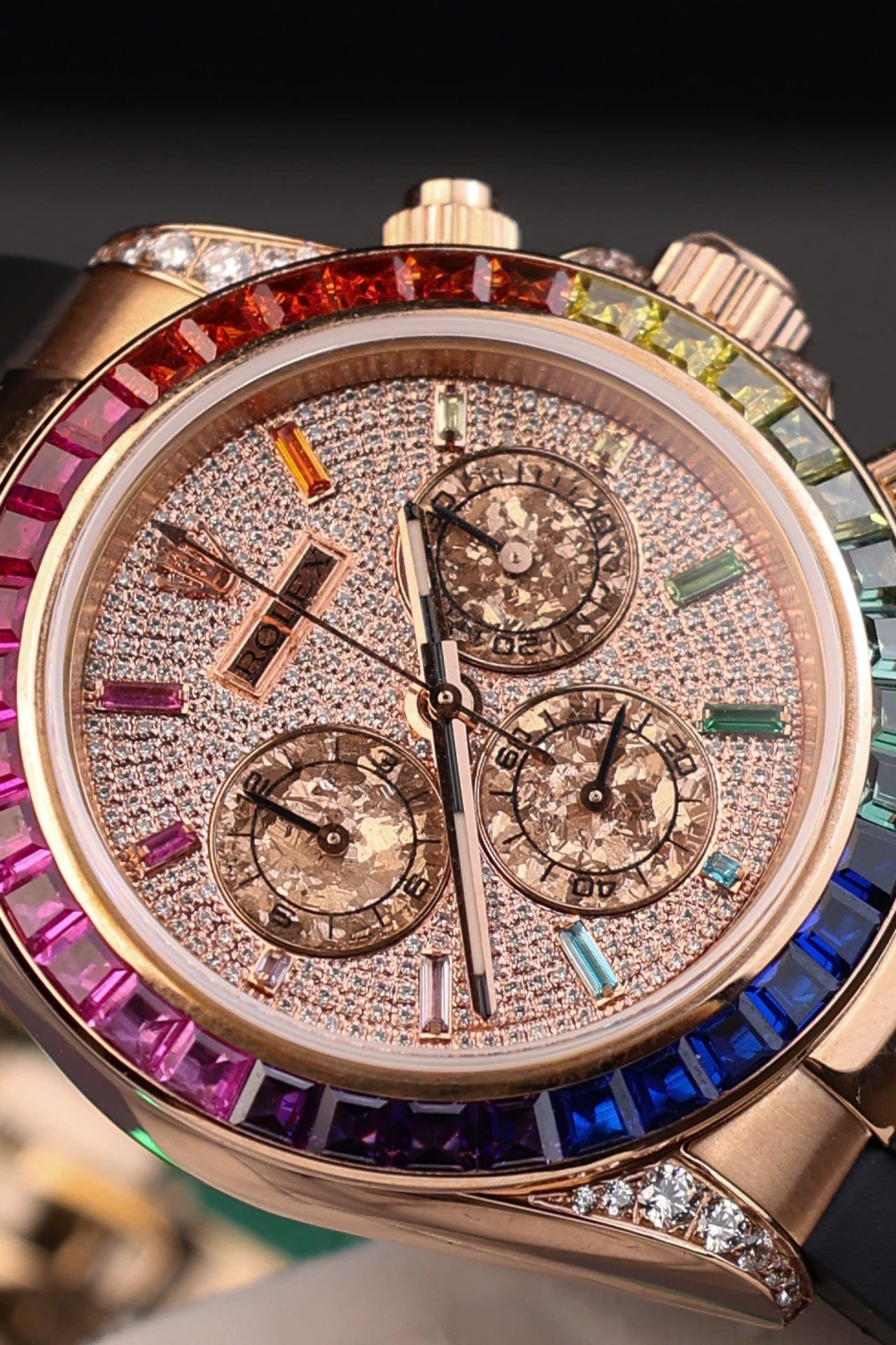 Rolex Daytona Rainbow Copies Watch Rubber Strap MS Factory 40mm