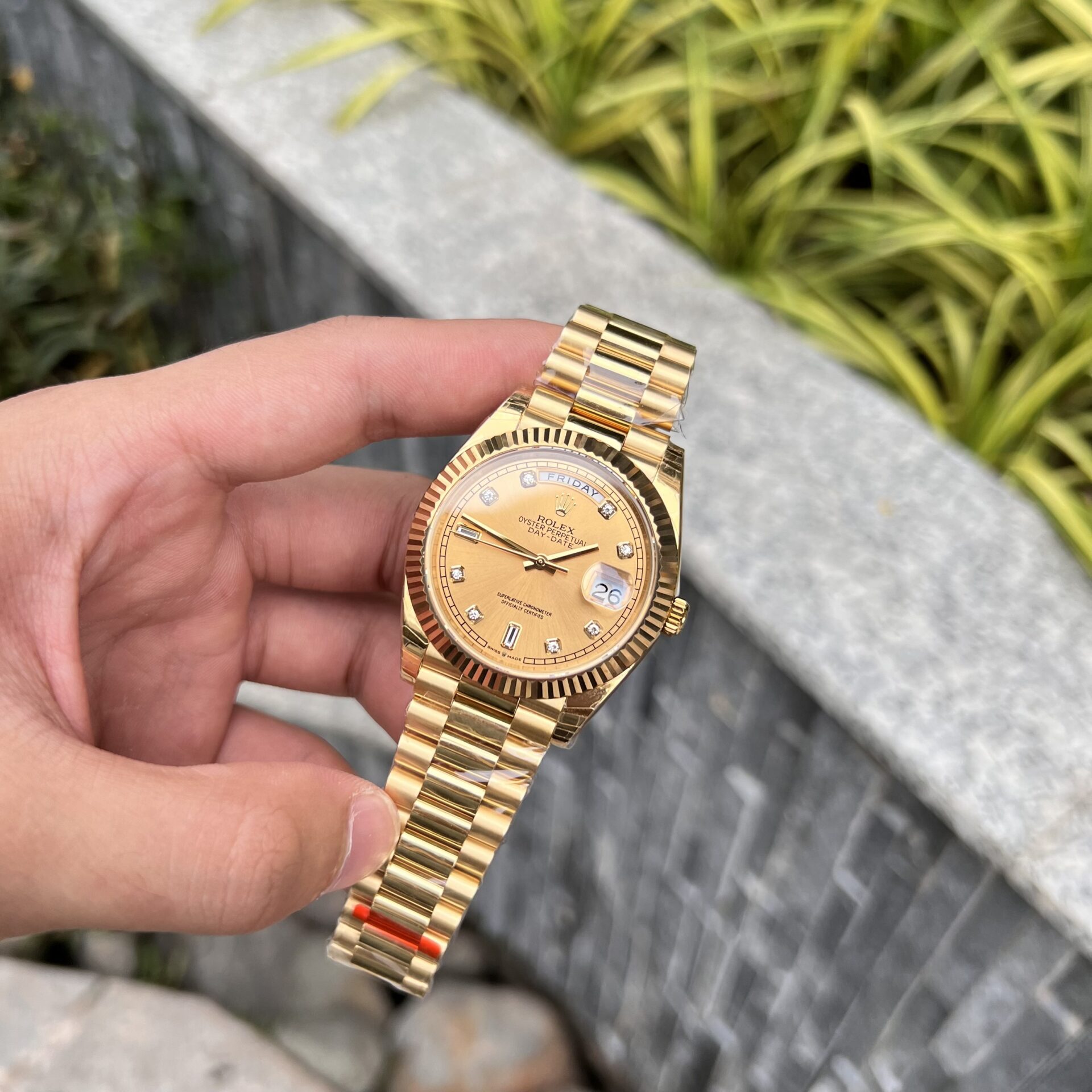Rolex Day-Date Replica 1:1 Watch Champagne Dial Jubilee Strap 40mm