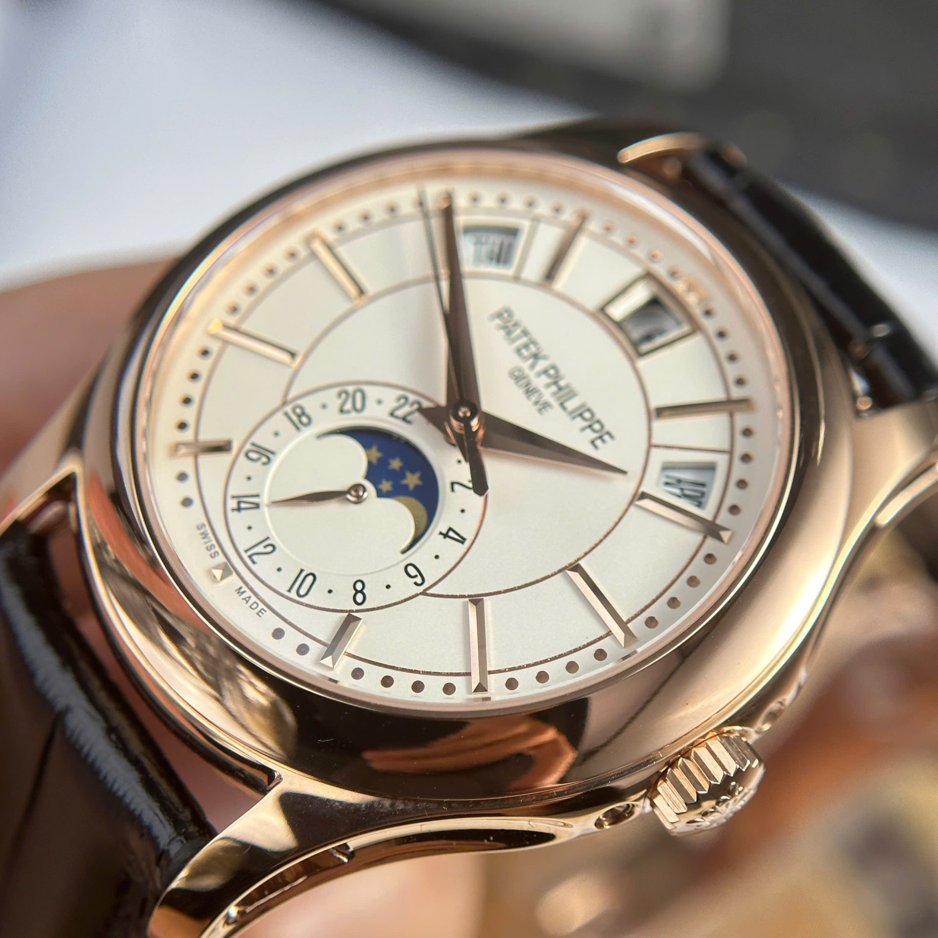 Patek Philippe Complications 5205R Replica 1:1 Watch Leather Strap 40mm