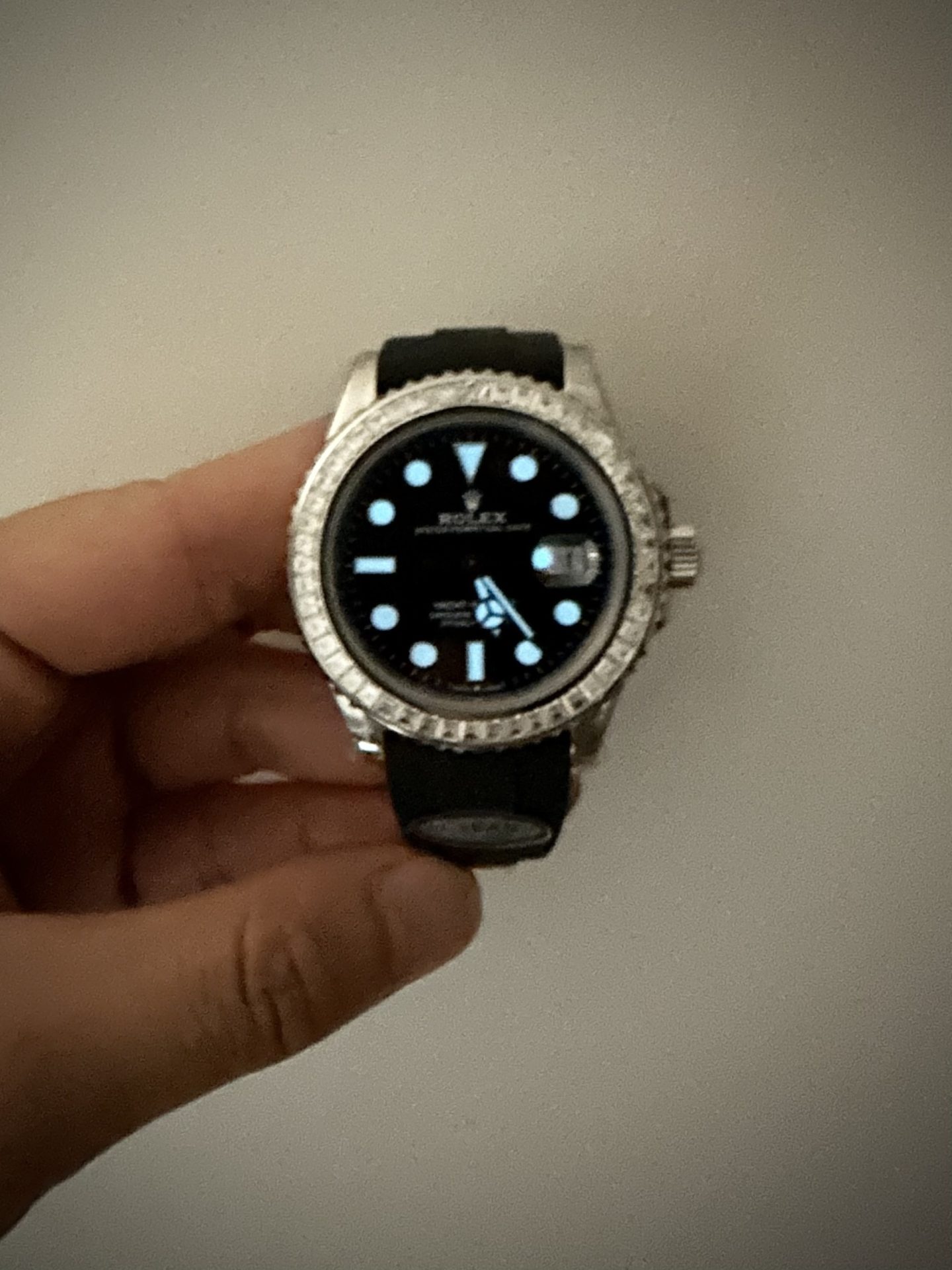 Rolex Replica Watch Yacht-Master Custom Moissanite Diamonds Clean Factory 40mm