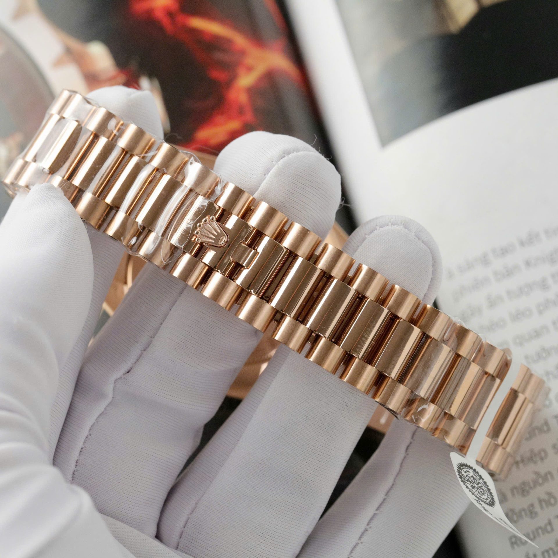 Rolex Day-Date Eisenkiesel Dial Copies Watch 18K Gold Wrapped Custom QF 36mm