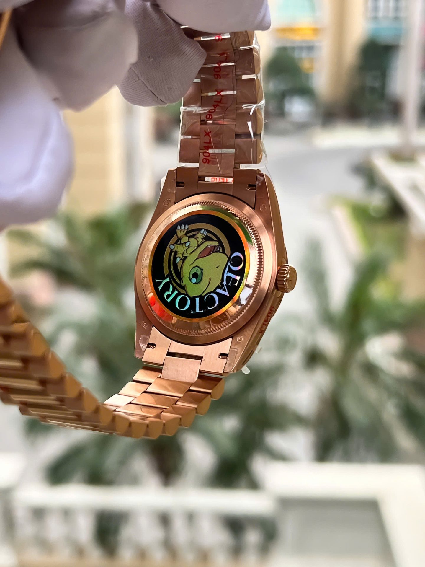 Rolex Day-Date 128235 Replica Watch Dial Diamonds Moissanite Weight 158gram QF 36mm