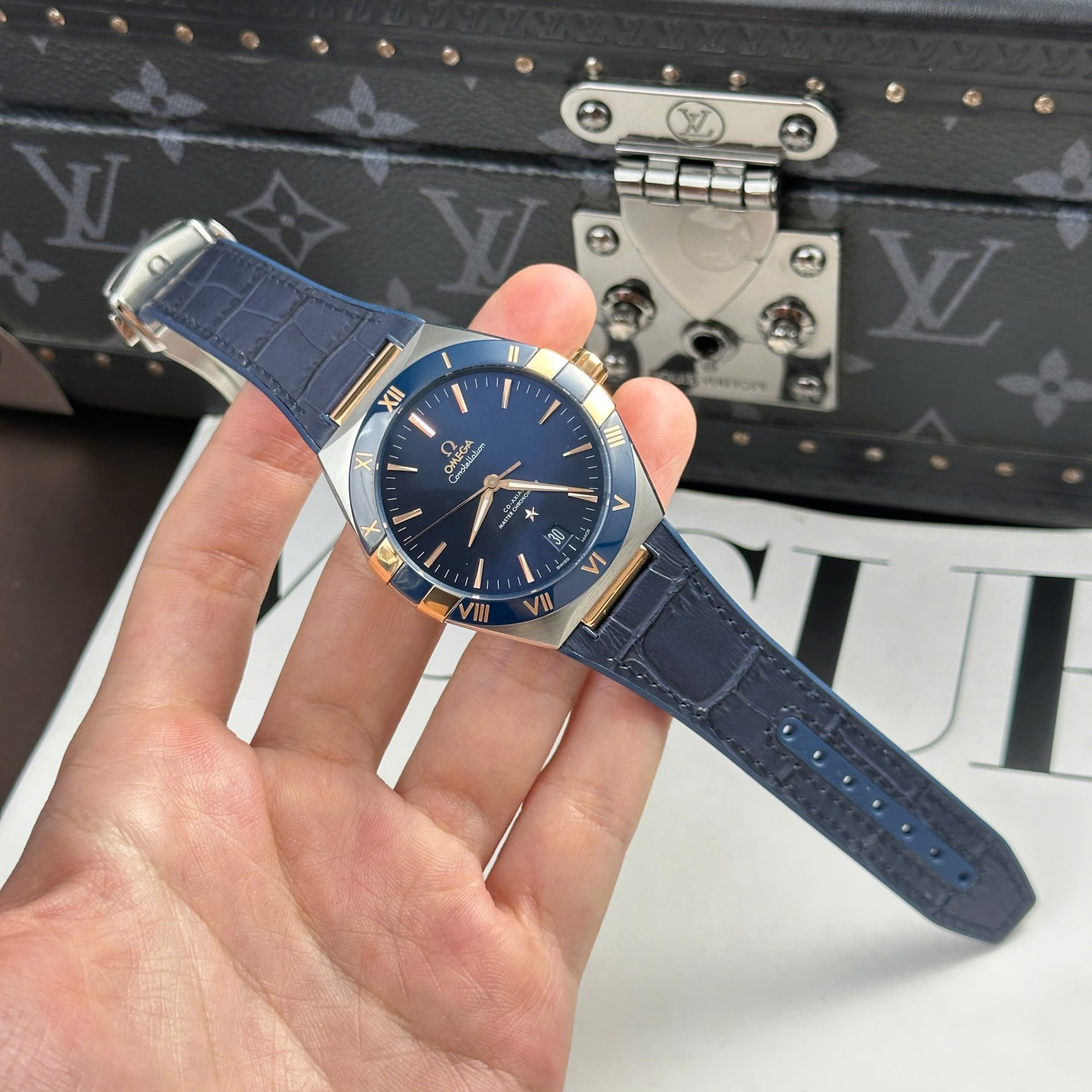 Omega Constellation Best Replica Watch Bezel Ceramic Blue VS Factory 41mm