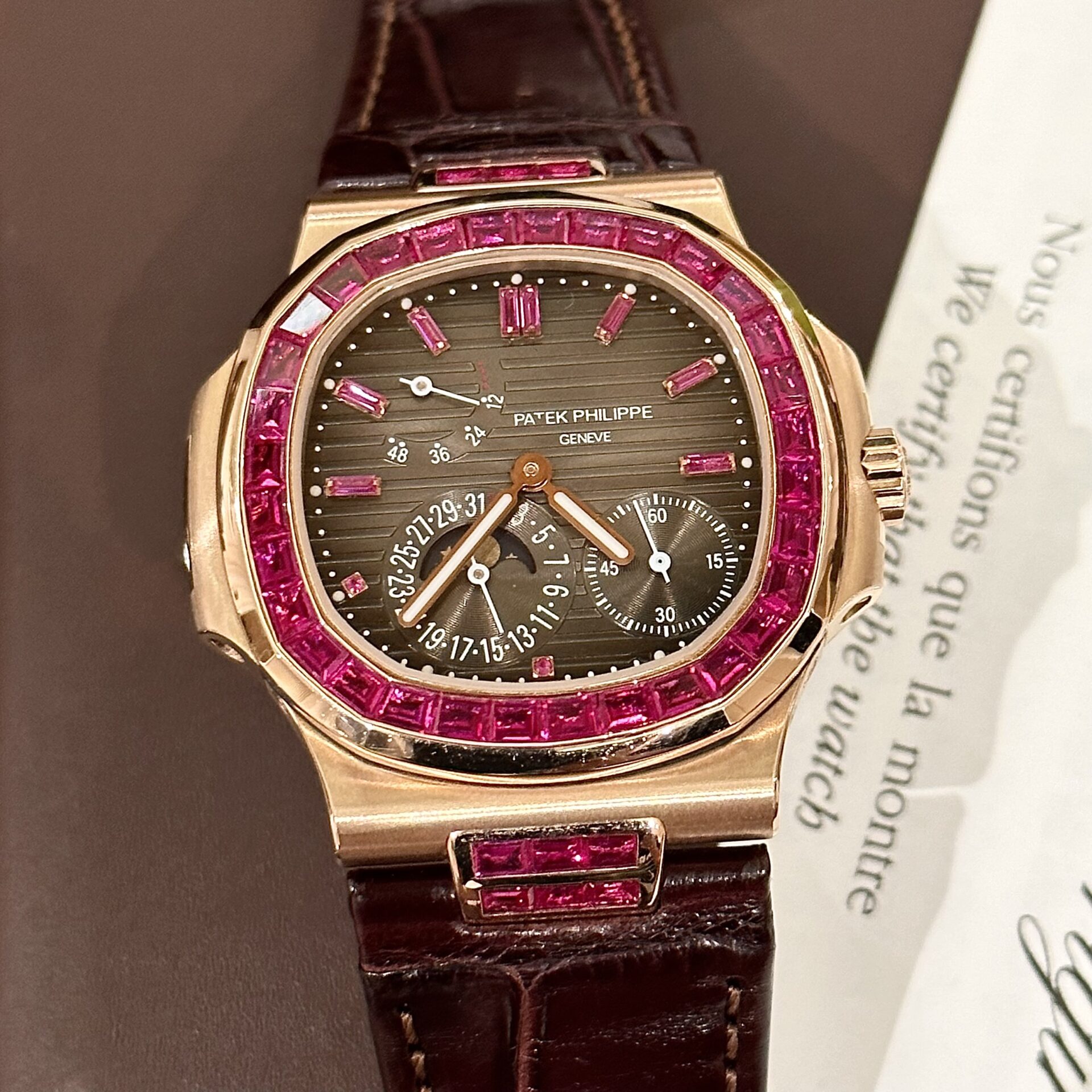 Patek Philippe Nautilus 5724 Gold Wrapped With Ruby Bezel 40mm