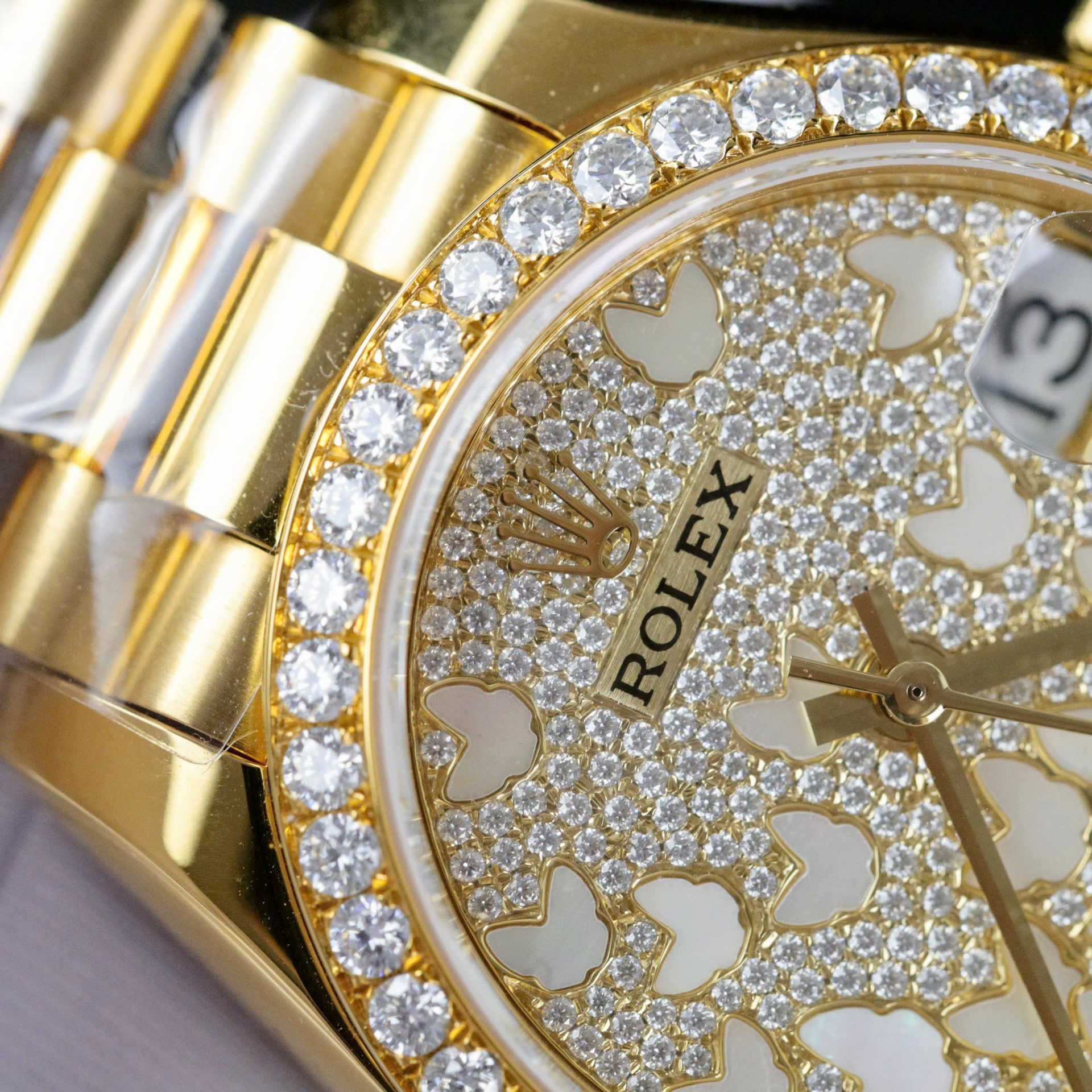 Rolex DateJust Butterfly Dial Custom Gold Wrapped 18K + Diamonds Moissanite 31mm