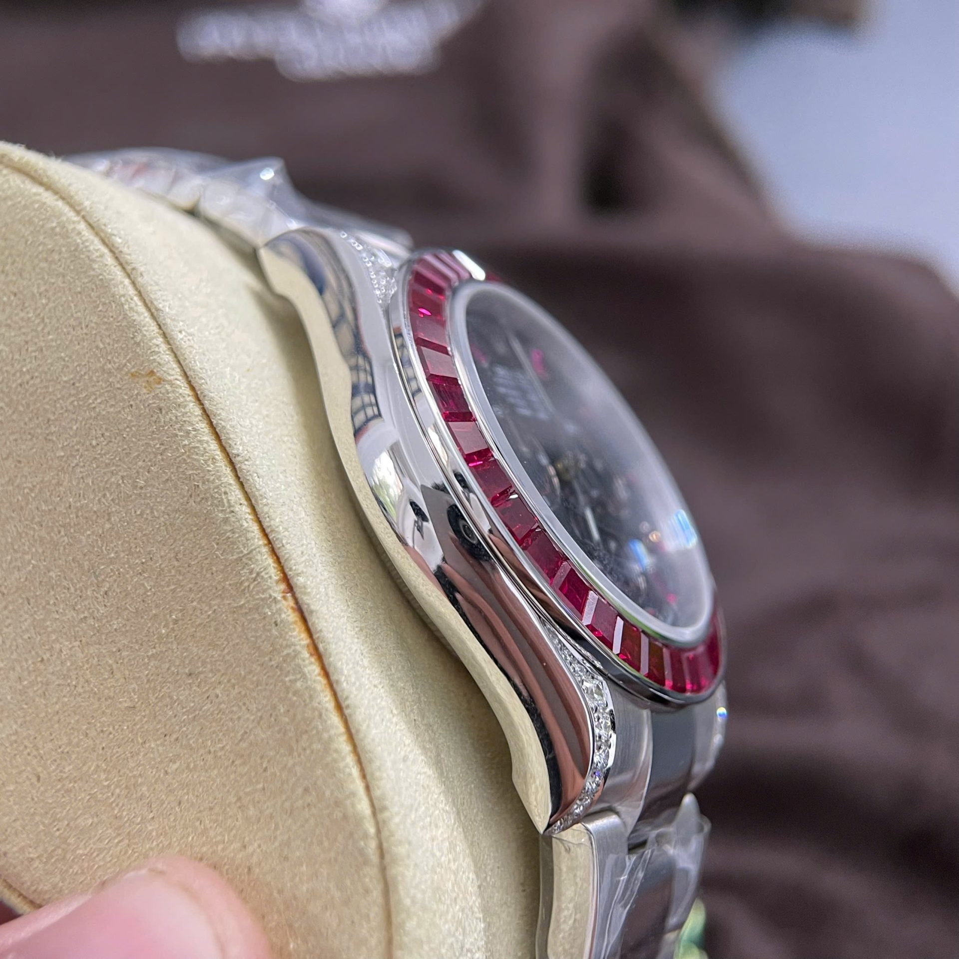 Rolex Daytona 126599TRU Replica Watch 18K Solid Gold + Natural Ruby + Natural Diamonds Custom 40mm