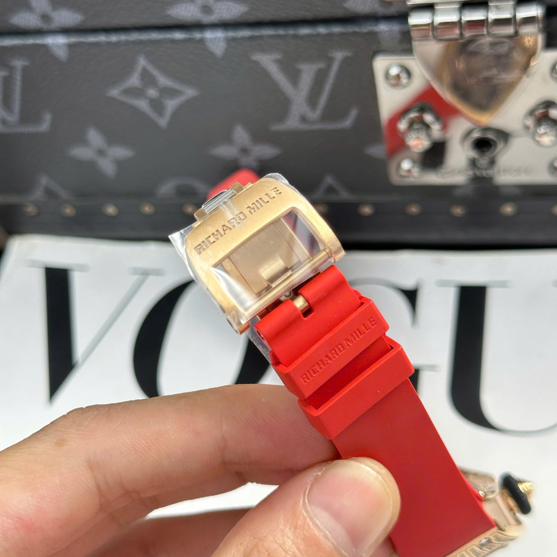 Richard Mille RM07-01 Best Replica Watches Diamonds Red Rubber Strap ZF Factory 36mm