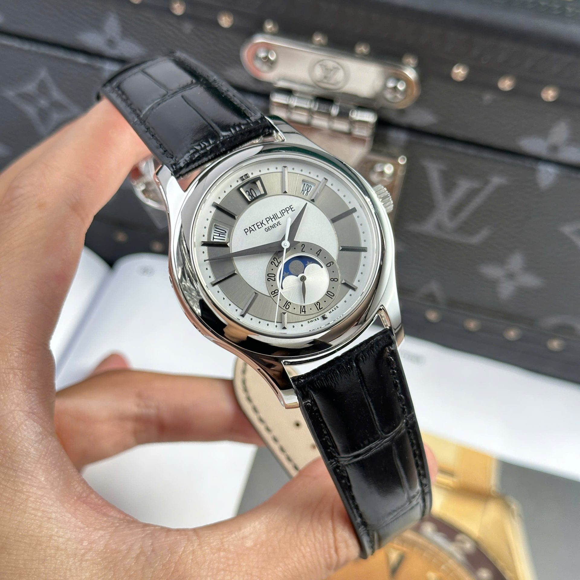 Patek Philippe Complications 5205G Replica Watch Leather Strap 40mm