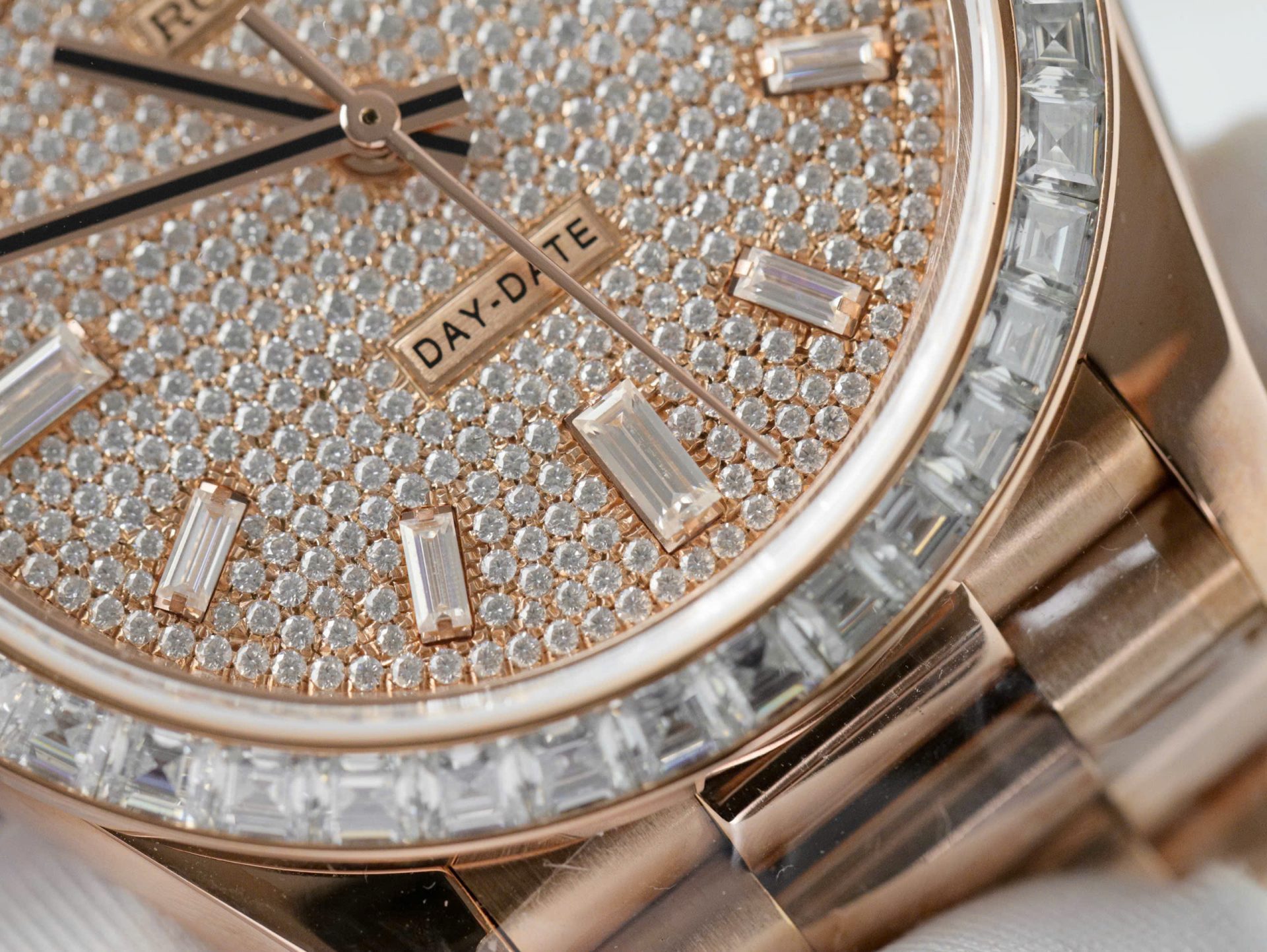 Rolex Day-Date Gold Wrapped + Moissanite Baguette Diamonds Replica Watch GMF 40mm