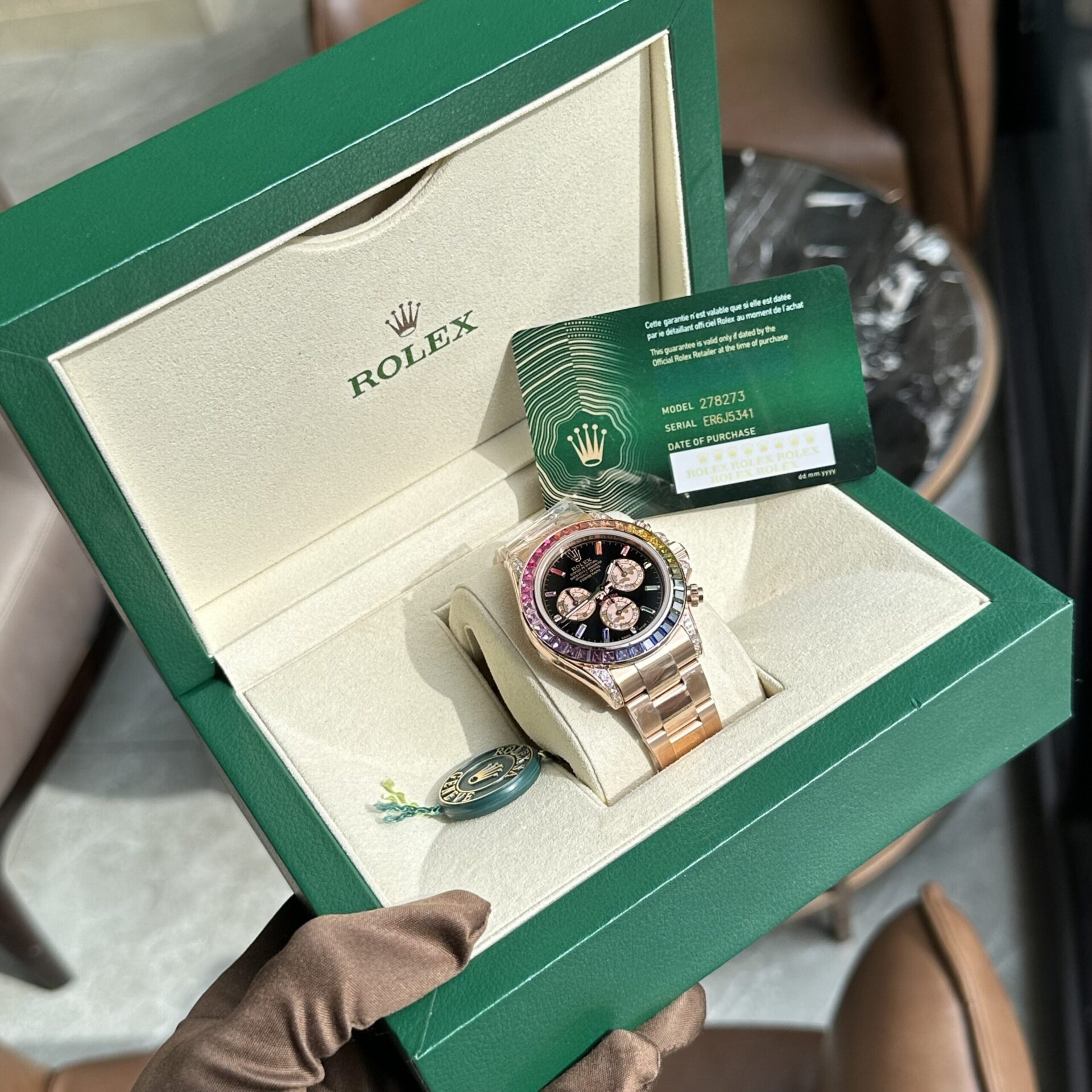 Rolex Fake Watch Daytona Rainbow Black Dial TW Factory 40mm