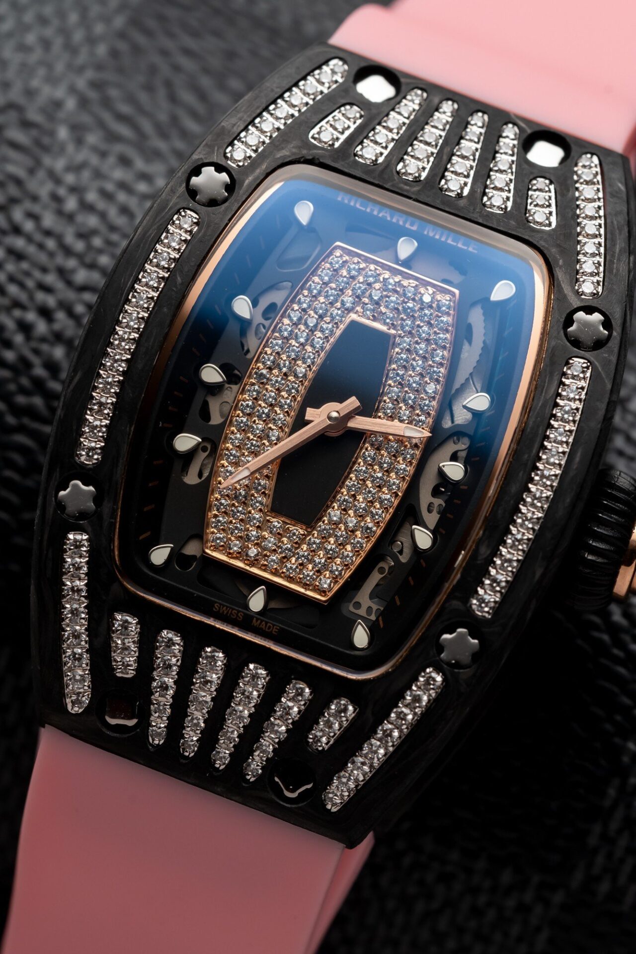 Richard Mille RM07-01 Replica Watch Carbon With Stone 36mm