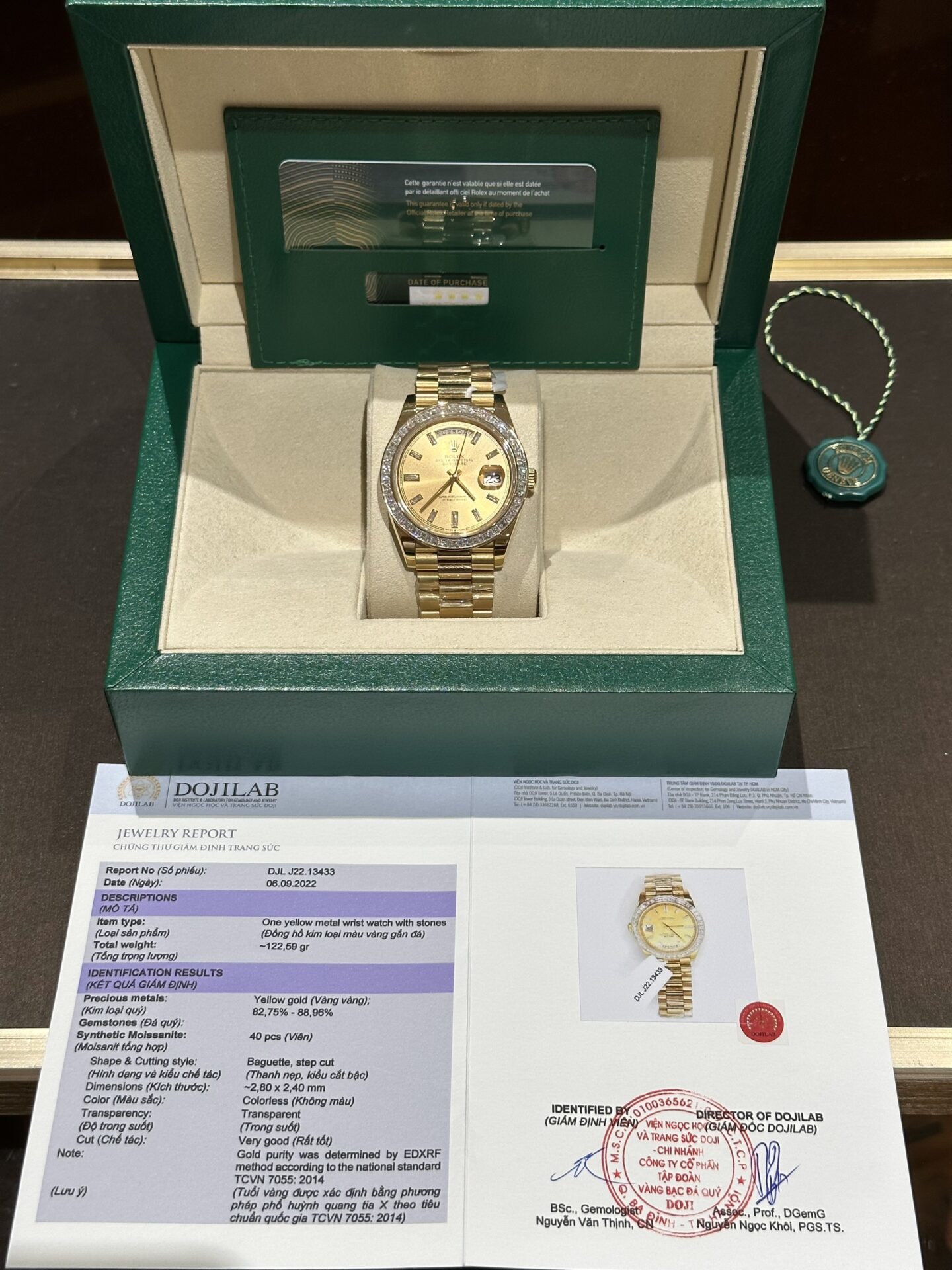 Rolex Day-Date Replica Watch Gold Wrapped Moissanite Baguette Diamond 40mm