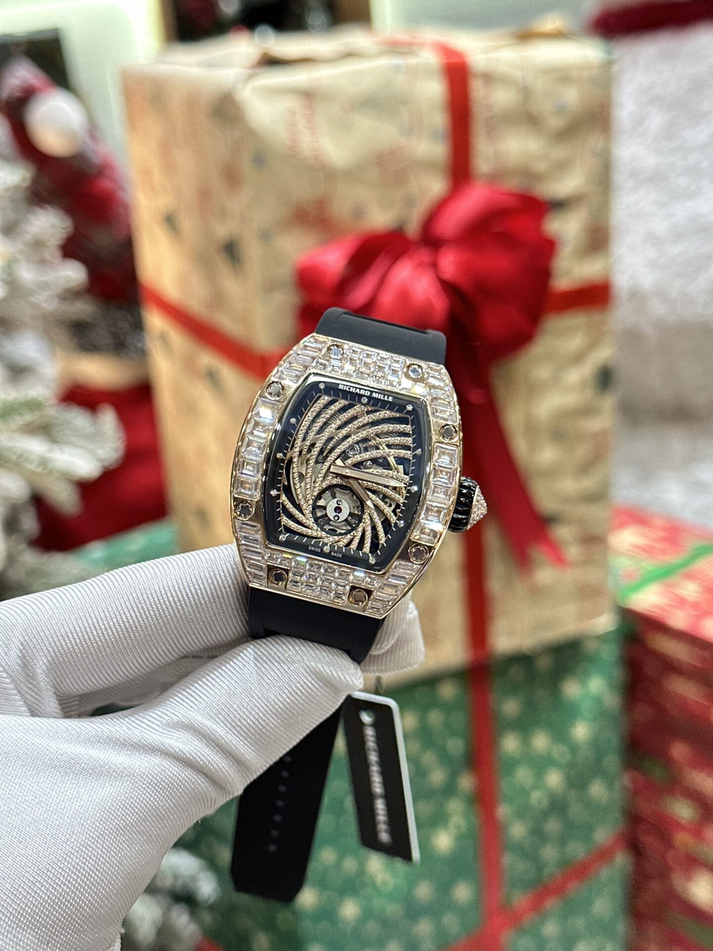 Richard Mille Replica Watch RM51-02 Rose Gold Rubber Strap 40mm