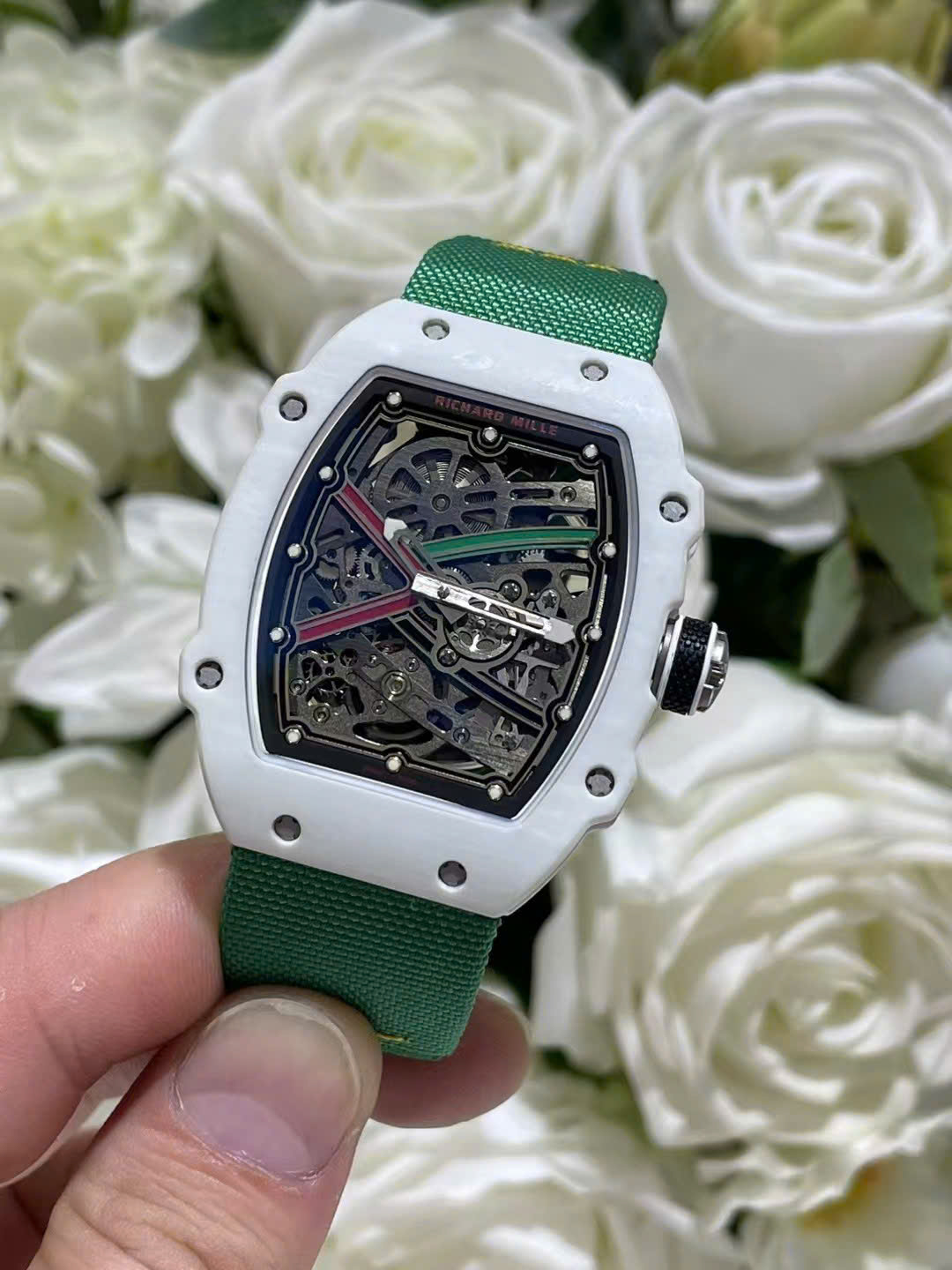 Richard Mille RM67-02 White Carbon Best Replica Watches Weight 37 Grams 38.7×47.52mm