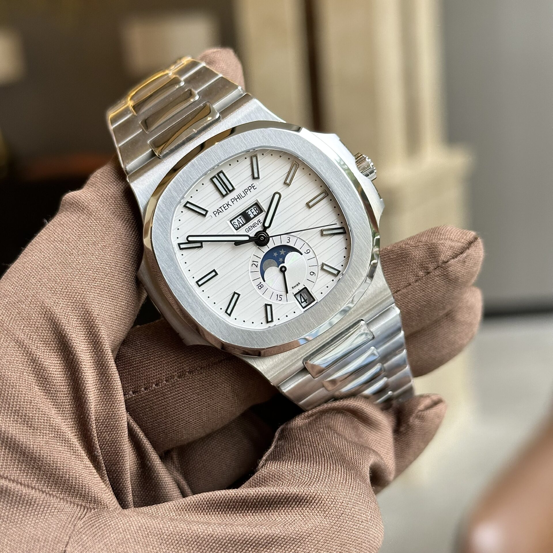 Patek Philippe 5726 White Dial Replica Watch PP Factory 40.5mm