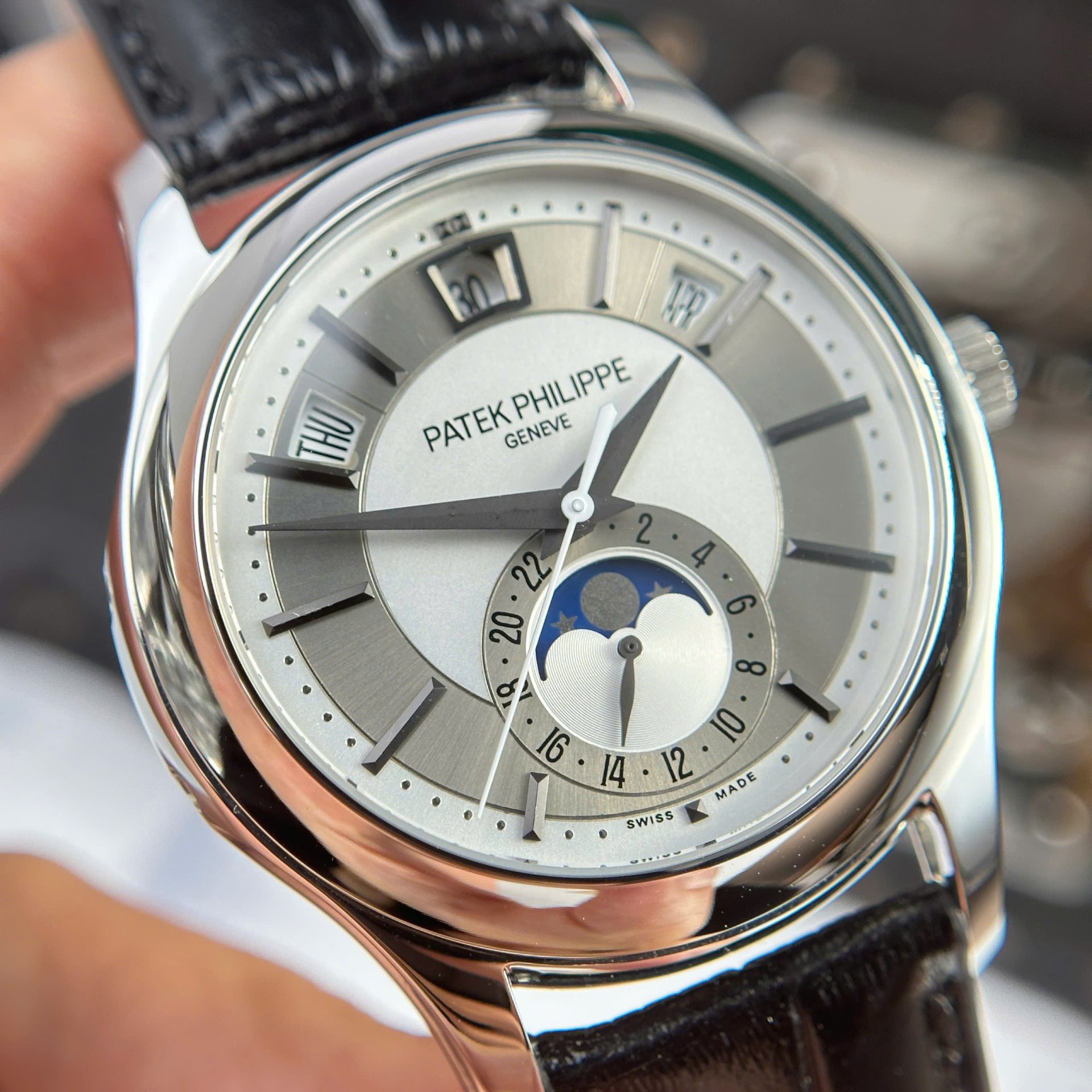 Patek Philippe Complications 5205G Replica Watch Leather Strap 40mm