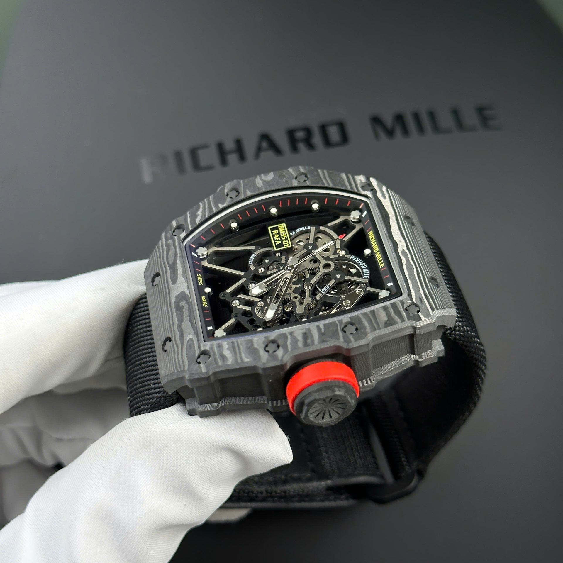 Richard Mille RM35-01 Replica Watch Carbon Case Fabric Nato StrapBBR Factory 44,5x50mm