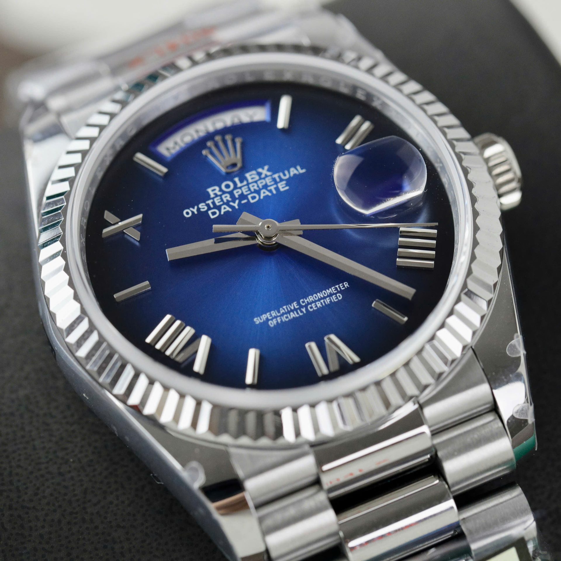 Rolex Day-Date 128236 Best Replica Watch Dial Blue Weight 158gram QF Factory 36mm