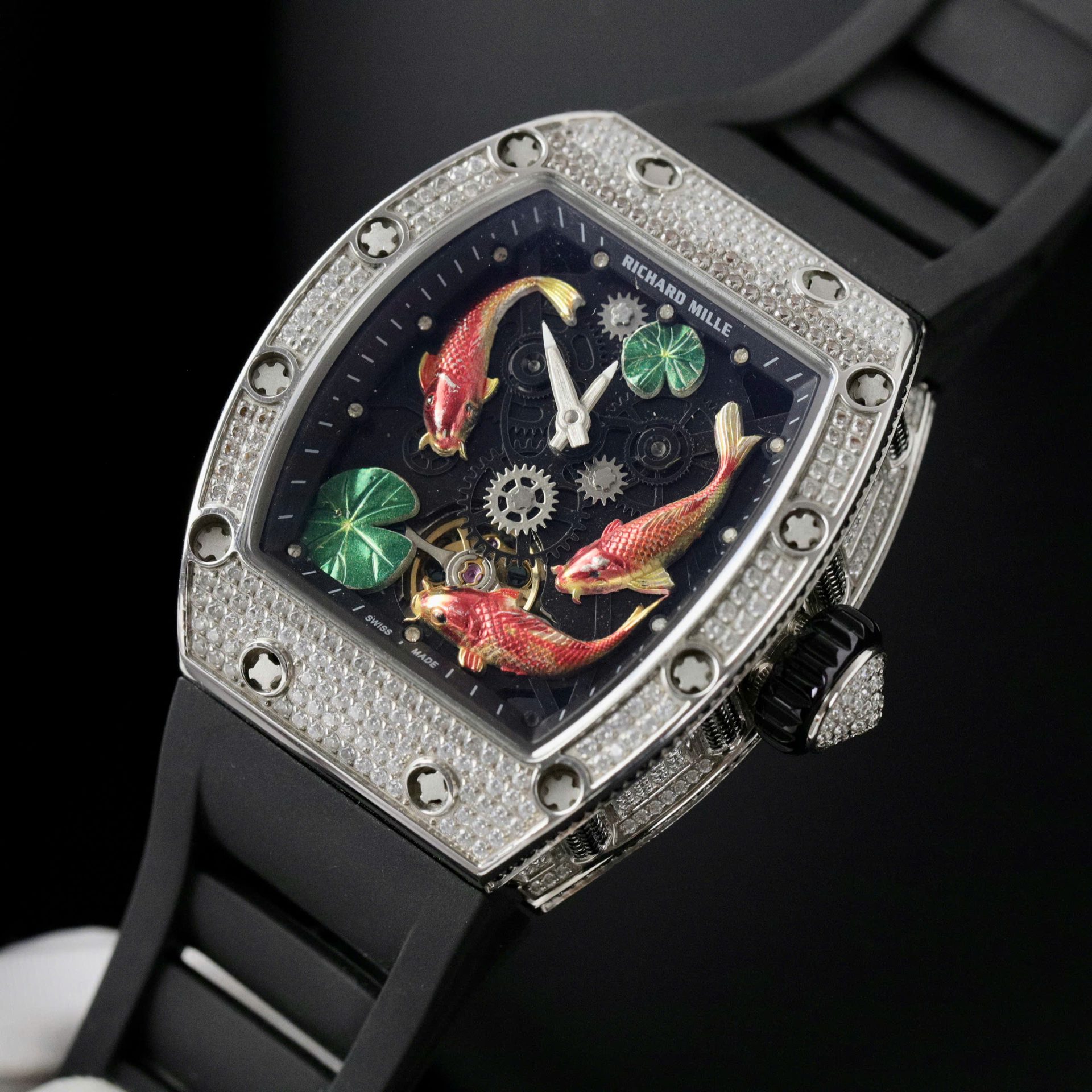 Richard Mille Replica Watch Rubber Strap Black 42mm