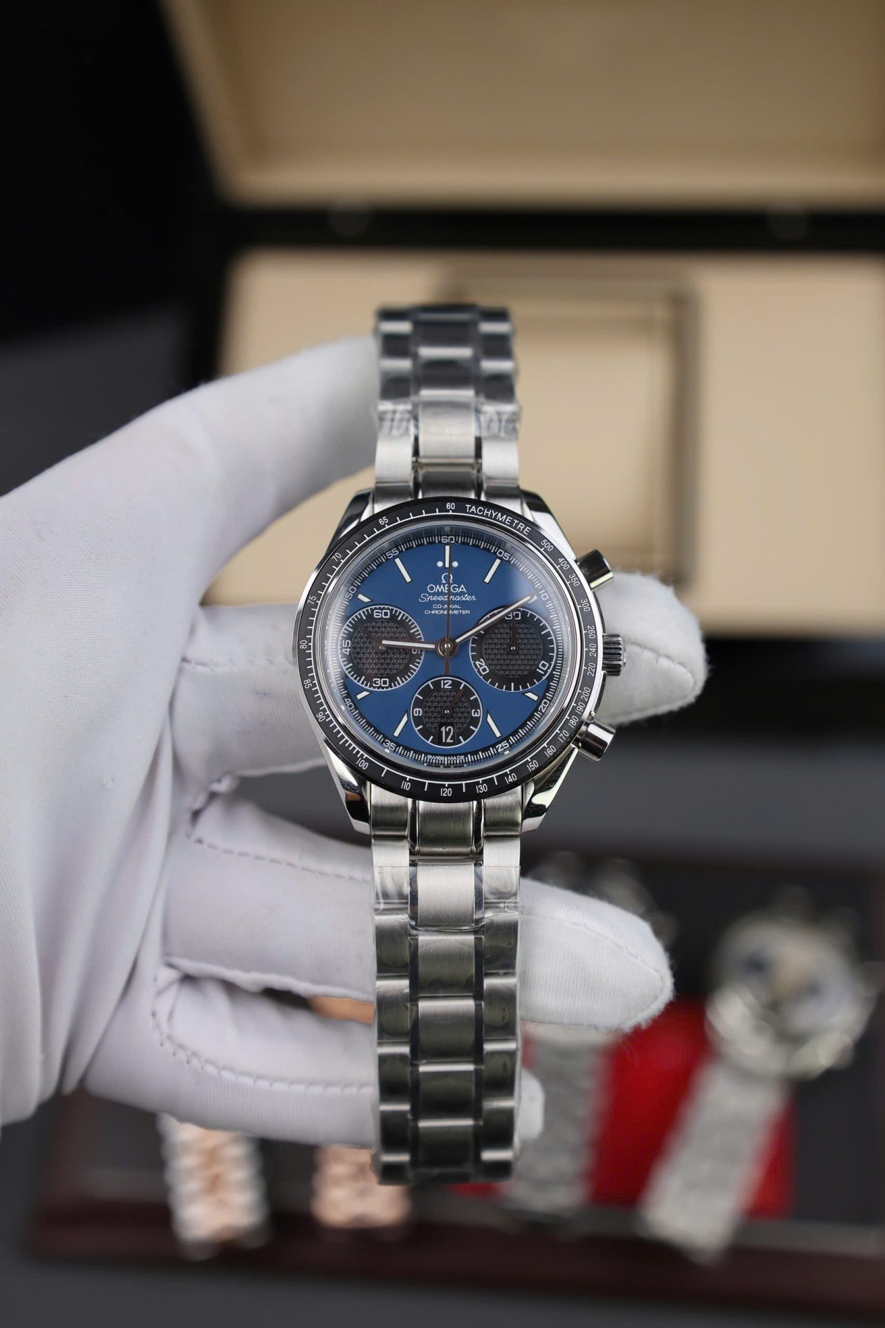 Omega Speedmaster Replica Watch Racing Chronograph Dial Blue 40mm