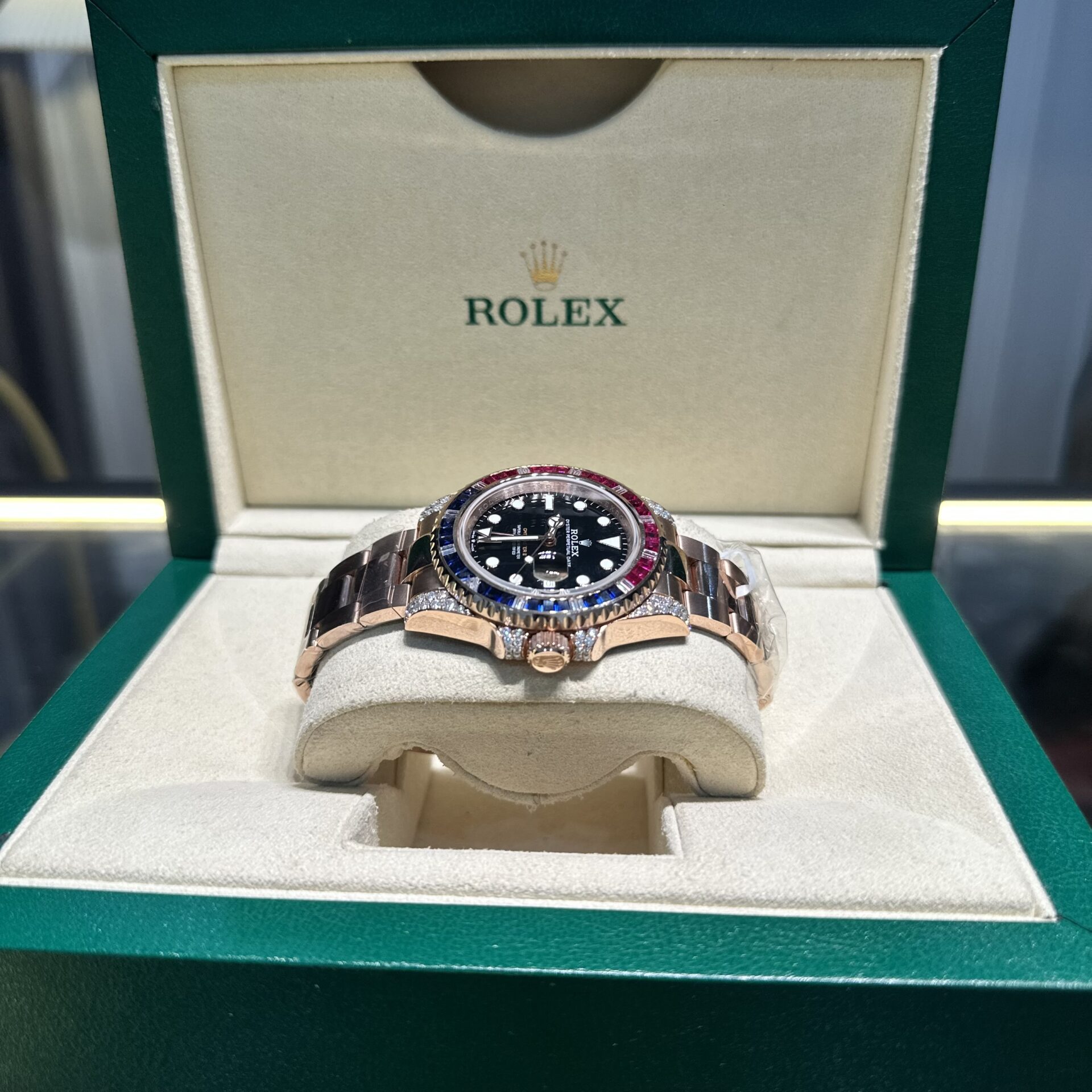 Rolex GMT-Master II 126755 SARU Replica Watch Gold Wrapped Moissanite 41mm