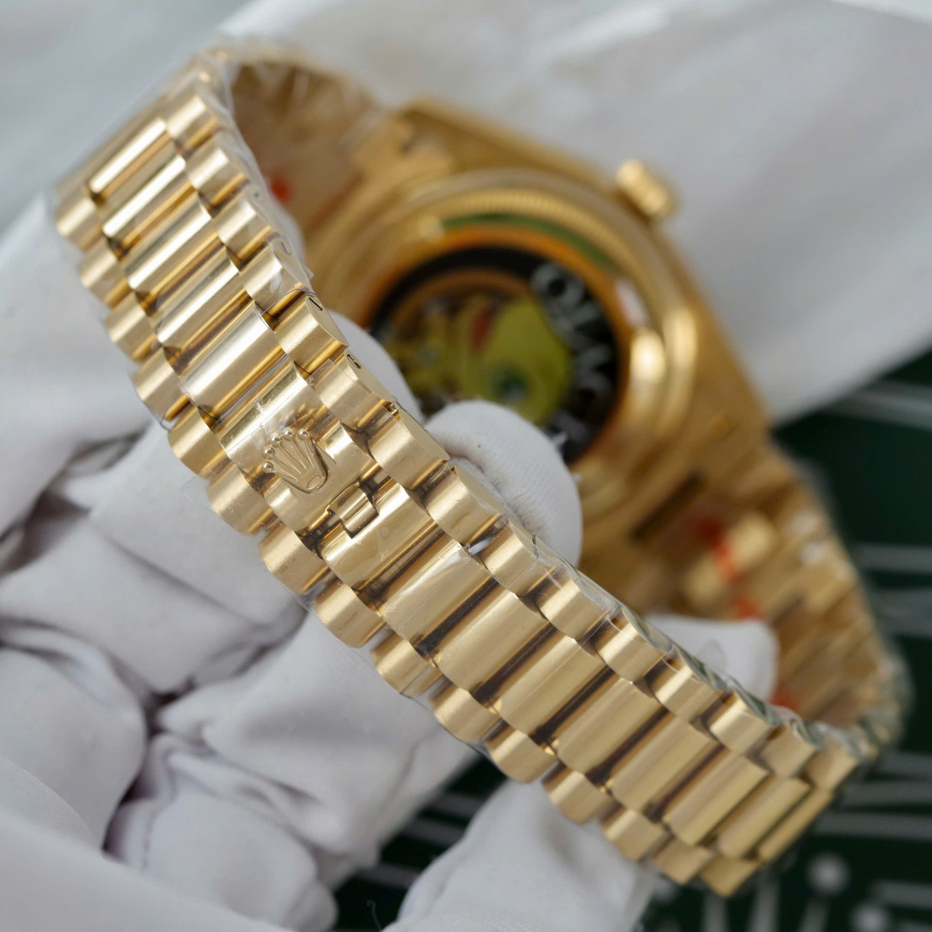 Rolex Day-Date M128238 Copies Watch Yellow Dial Weight 159Gram QF Factory 36mm