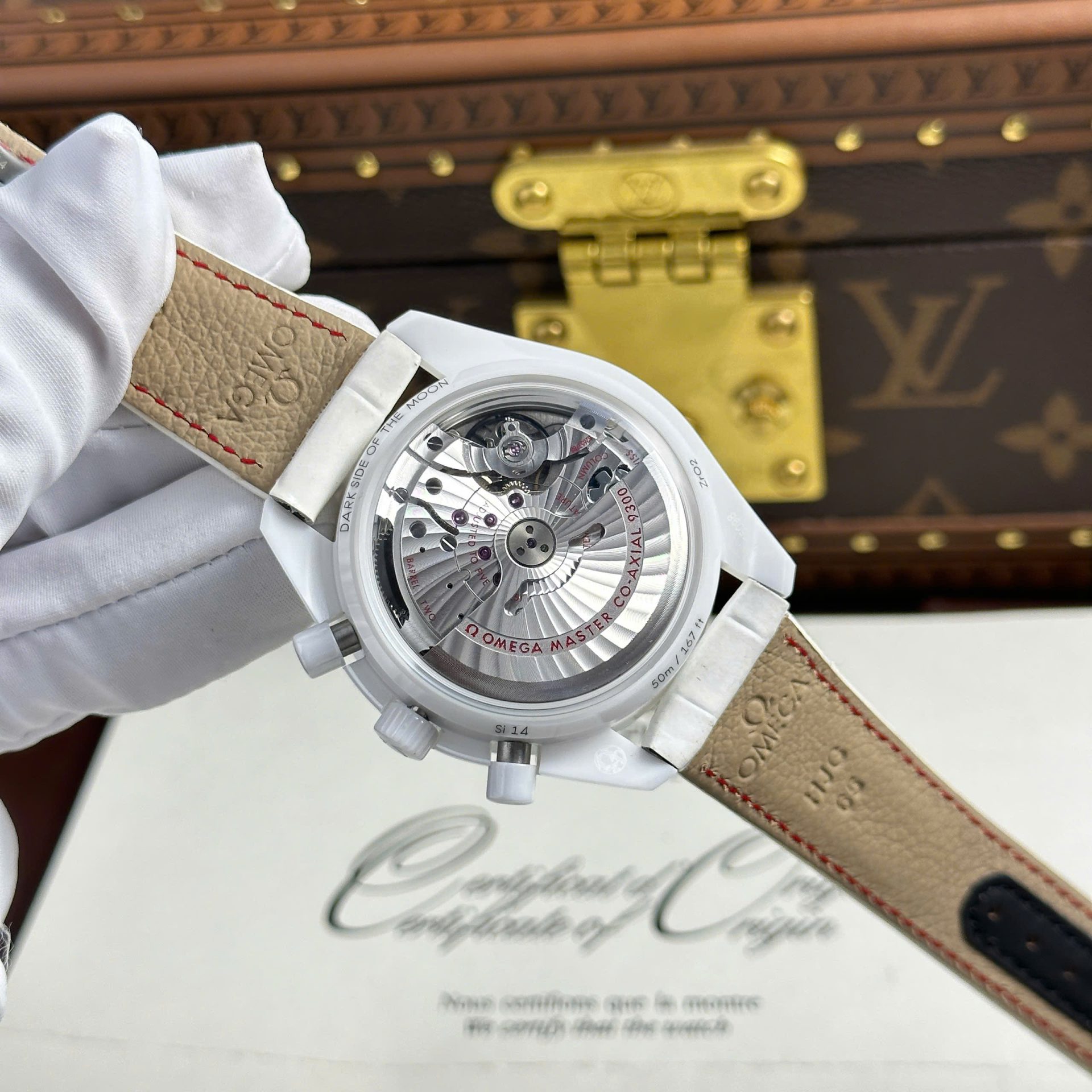 Omega Speedmaster White Side of The Moon White Ceramic Best Replica Watch 44mm