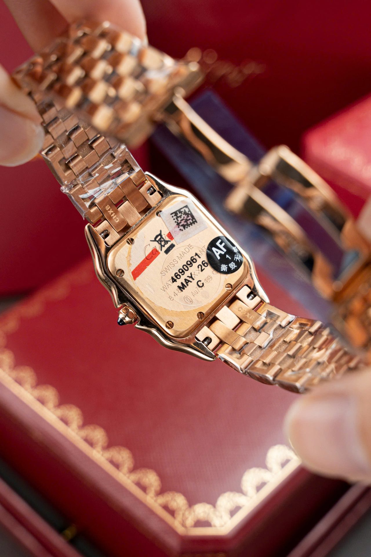 Cartier Panthere WJPN0009 Rose Gold Replica Watches Bezel Diamonds Moissanite 27x37mm