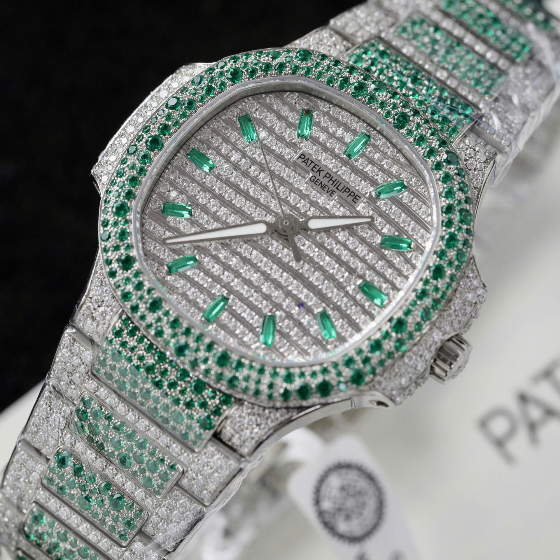 Patek Philippe Best Copies Watch Nautilus 7118 Custom Diamonds Moissanite Hong Kong 35.2mm