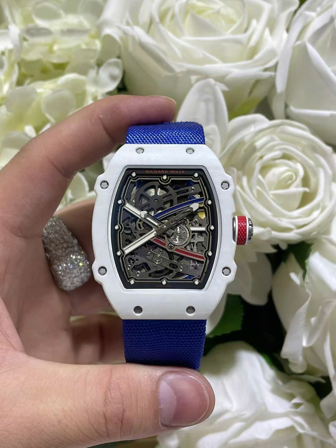 Richard Mille Best Replica Watch RM67-02 White Carbon Weight 37 Grams 38.7×47.52mm