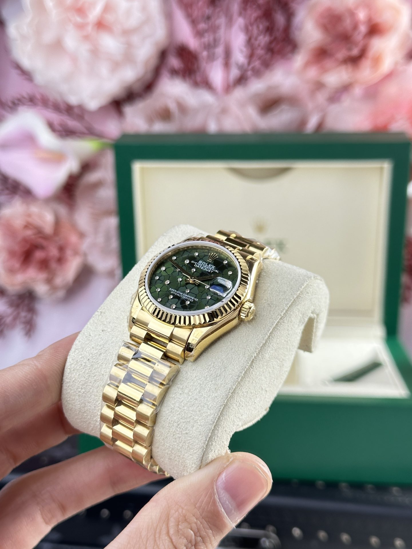 Rolex Replica Watch DateJust 278288 Olive Flower Pattern Dial 31mm