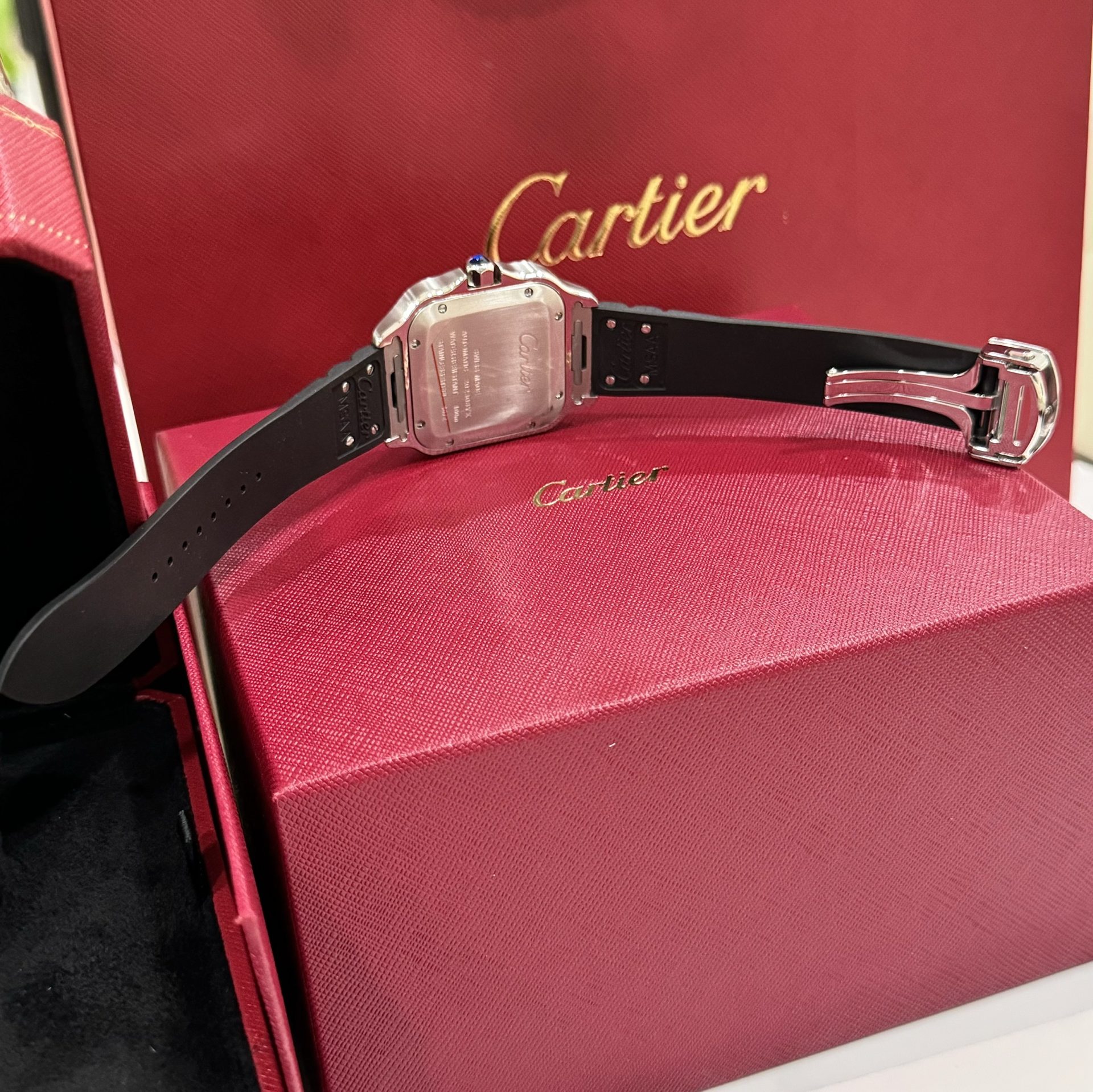 Cartier Replica Watches Santos Black Dial Roman Numeral Pile BV Factory 39.8mm