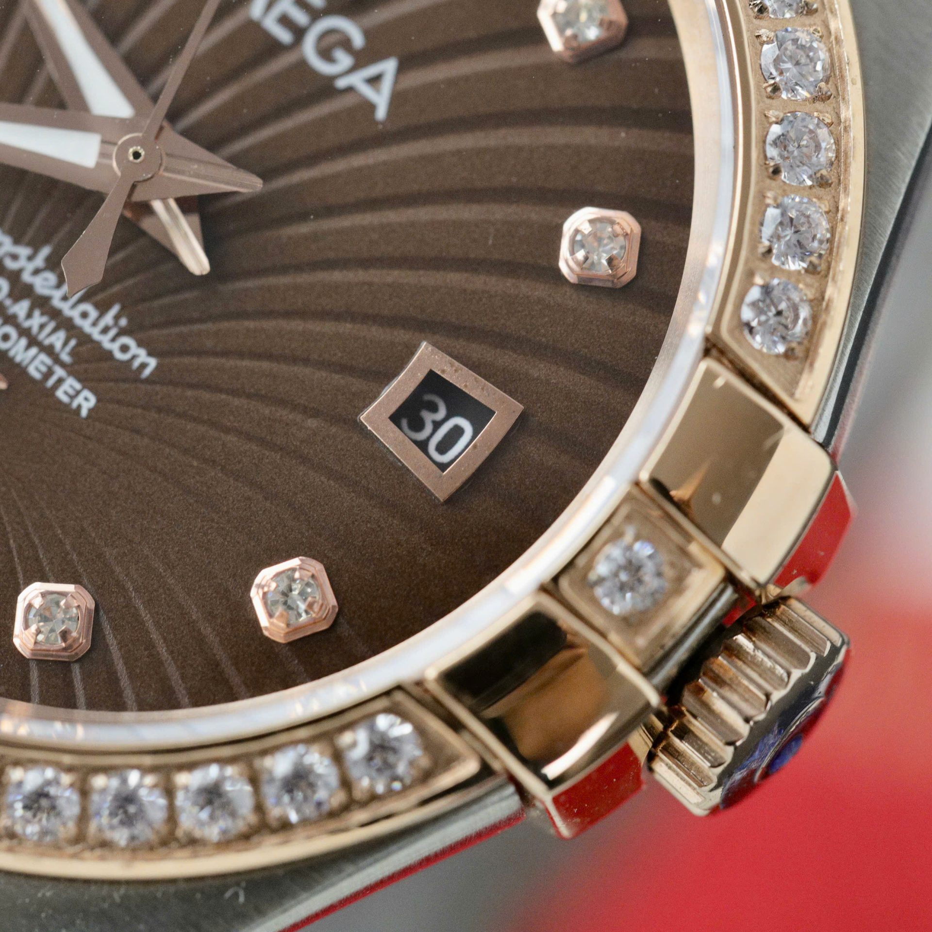 Omega Constellation Co-Axial Fake Watch Brown Dial Metal Strap 38mm