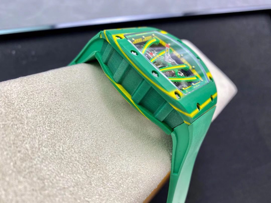 Richard Mille Replica Watch RM59-01 Yohan Blake Tourbillon Carbon Green 43x50mm