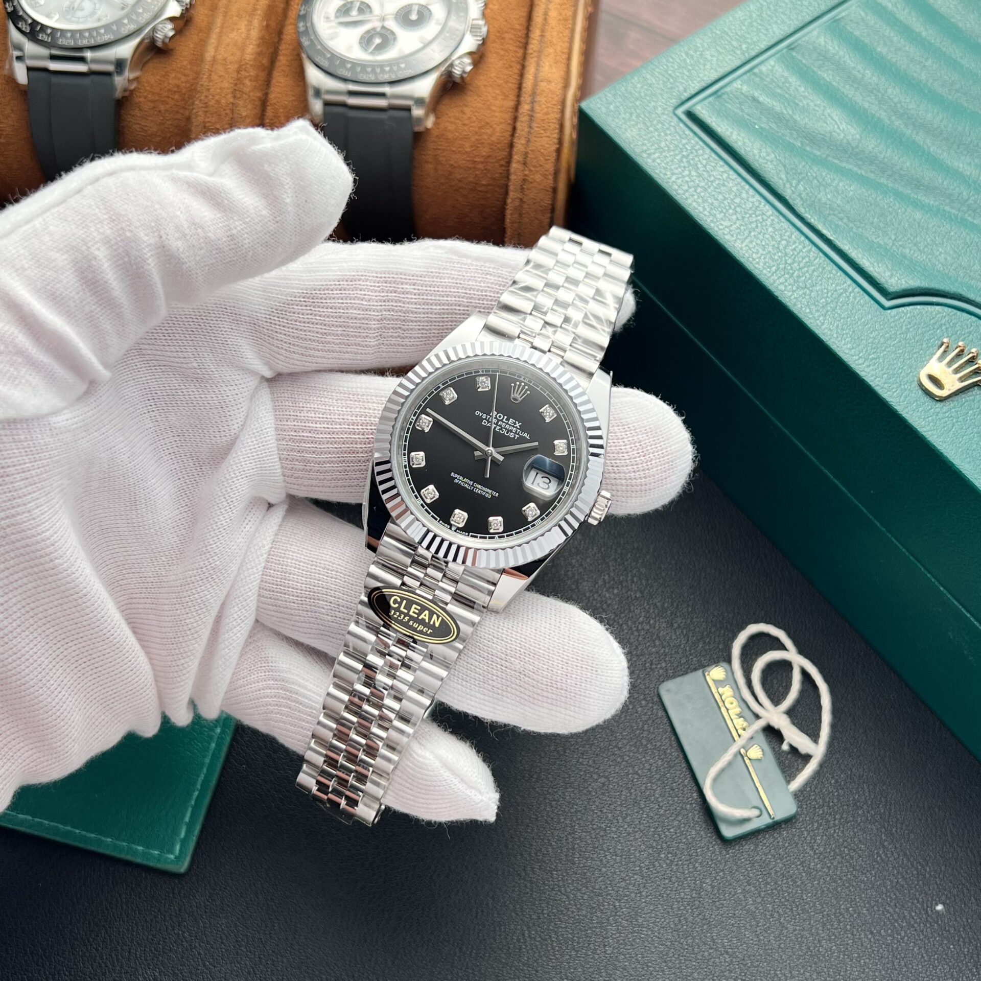 Rolex DateJust 126334 Replica Watch Black Dial With Diamond Clean Factory 41mm