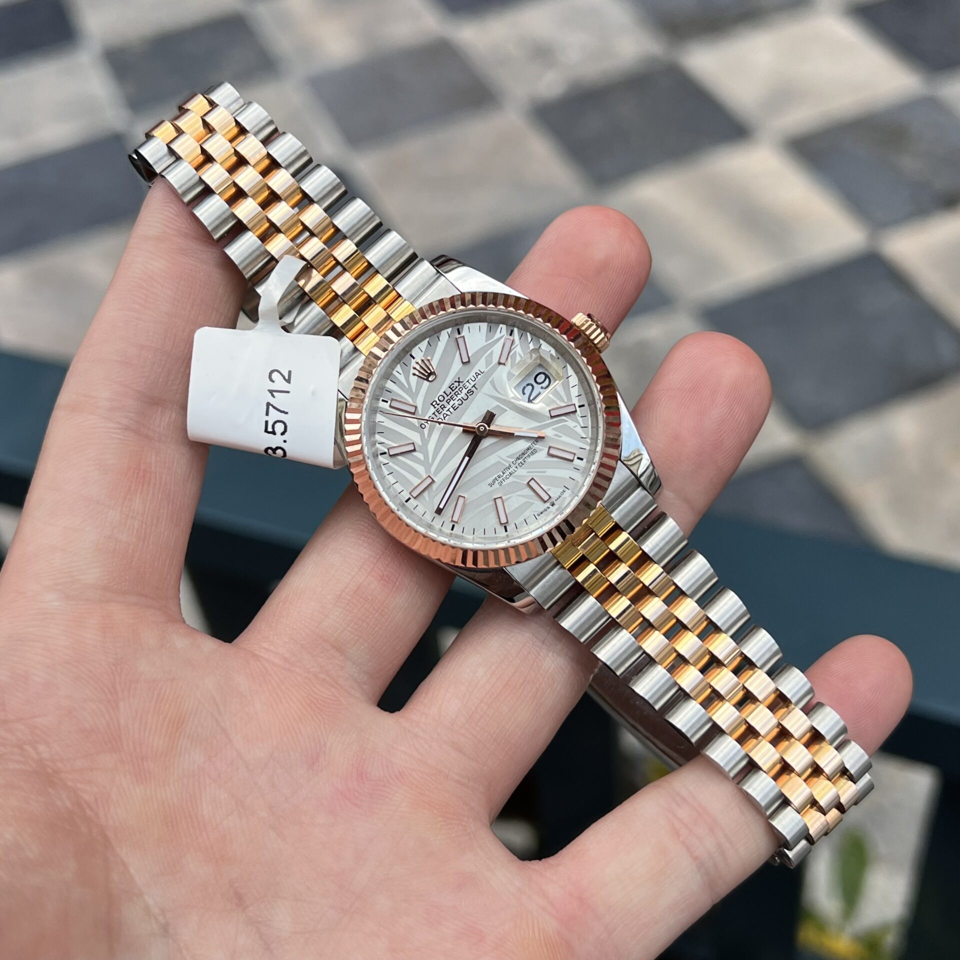 Rolex DateJust Replica 1:1 Watch Palm Leaf Grey Dial GM Factory 36mm
