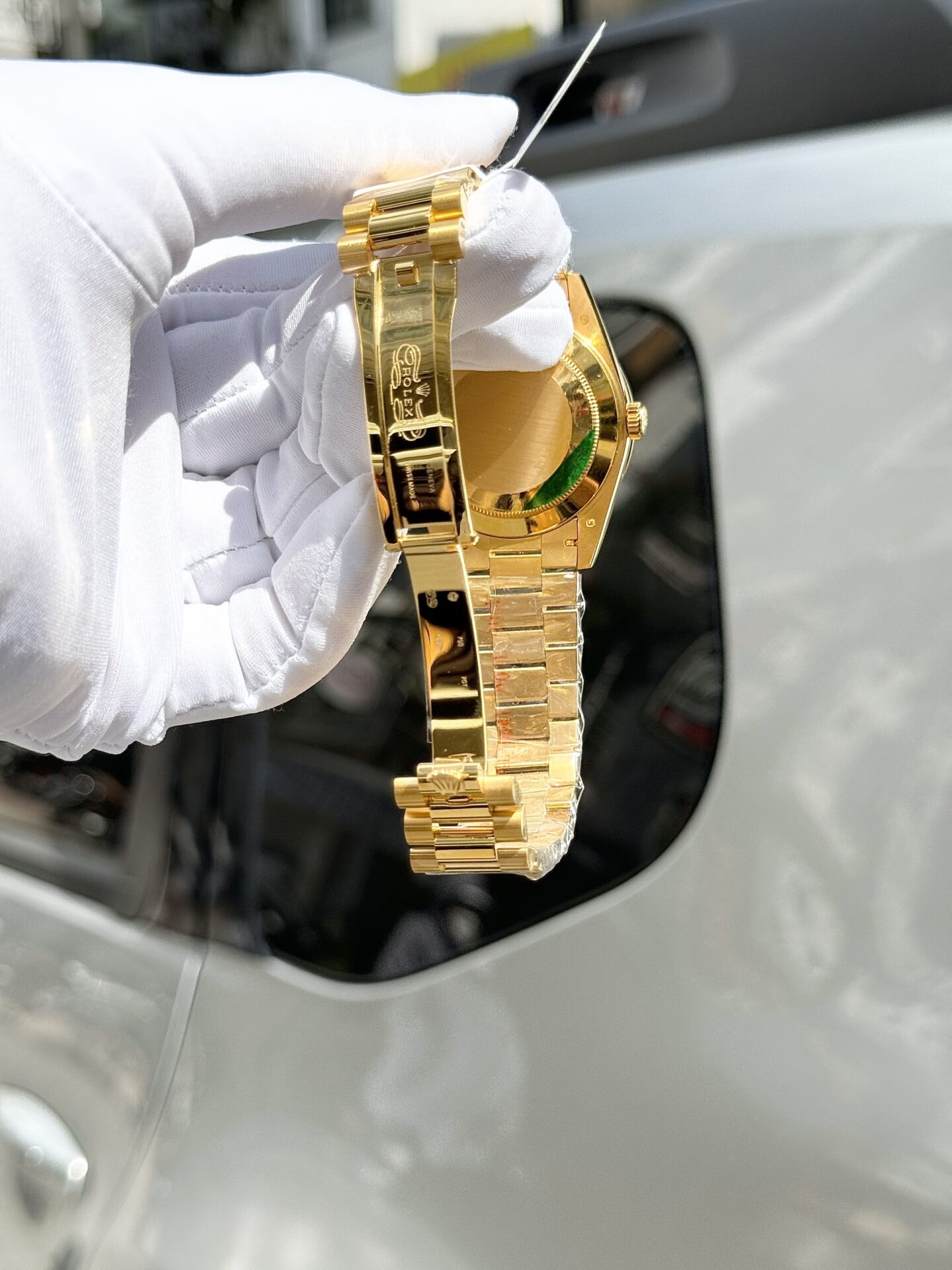 Rolex Day-Date Replica Watch Diamond Moissanite Baguette Gold Wrapped 40mm